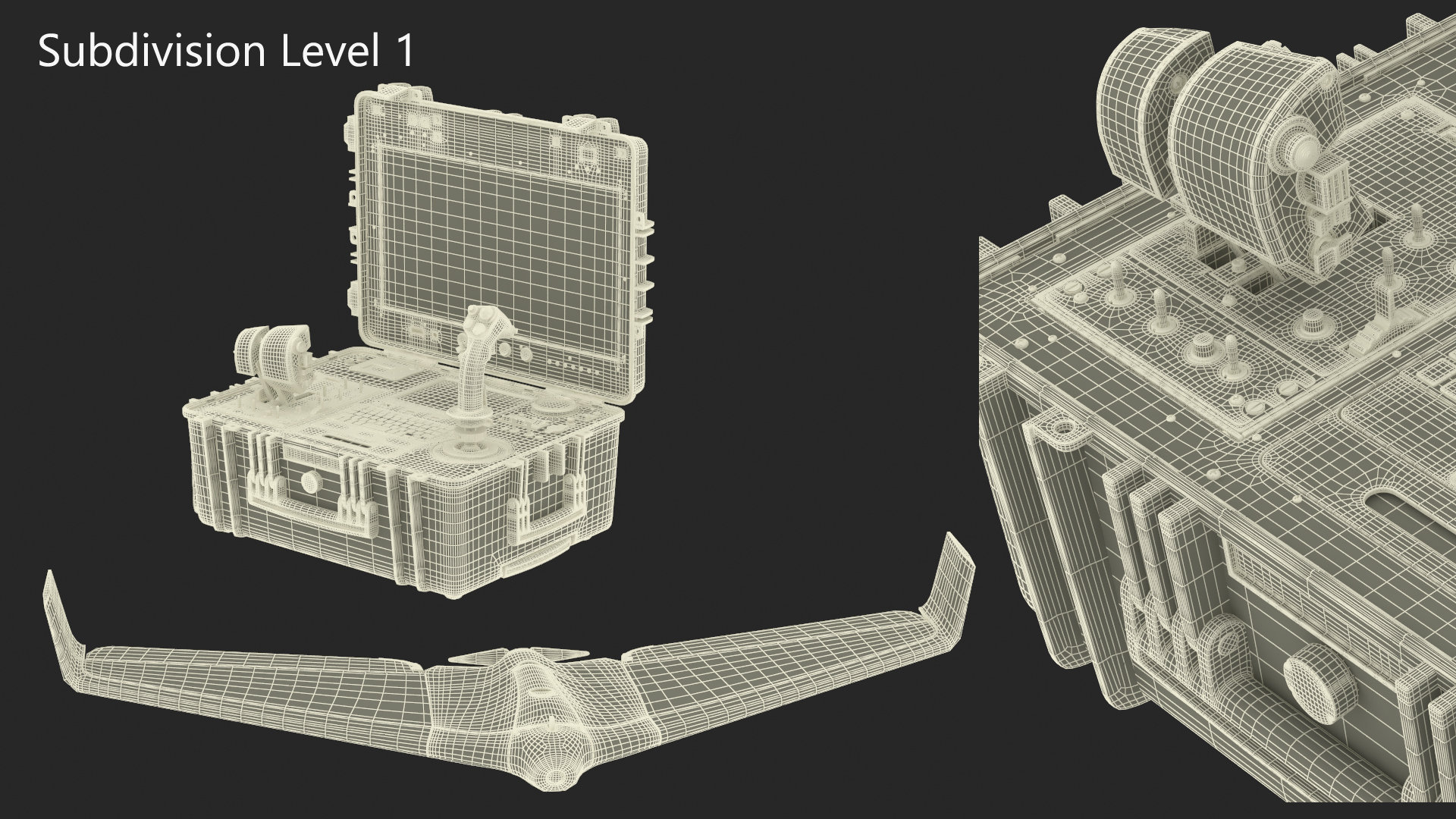 3D model UAV Control Station with Drone
