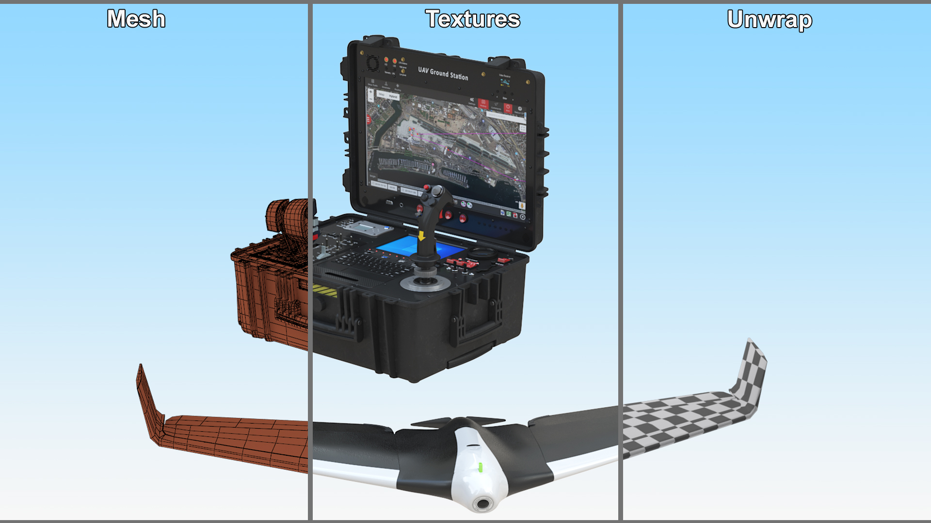3D model UAV Control Station with Drone