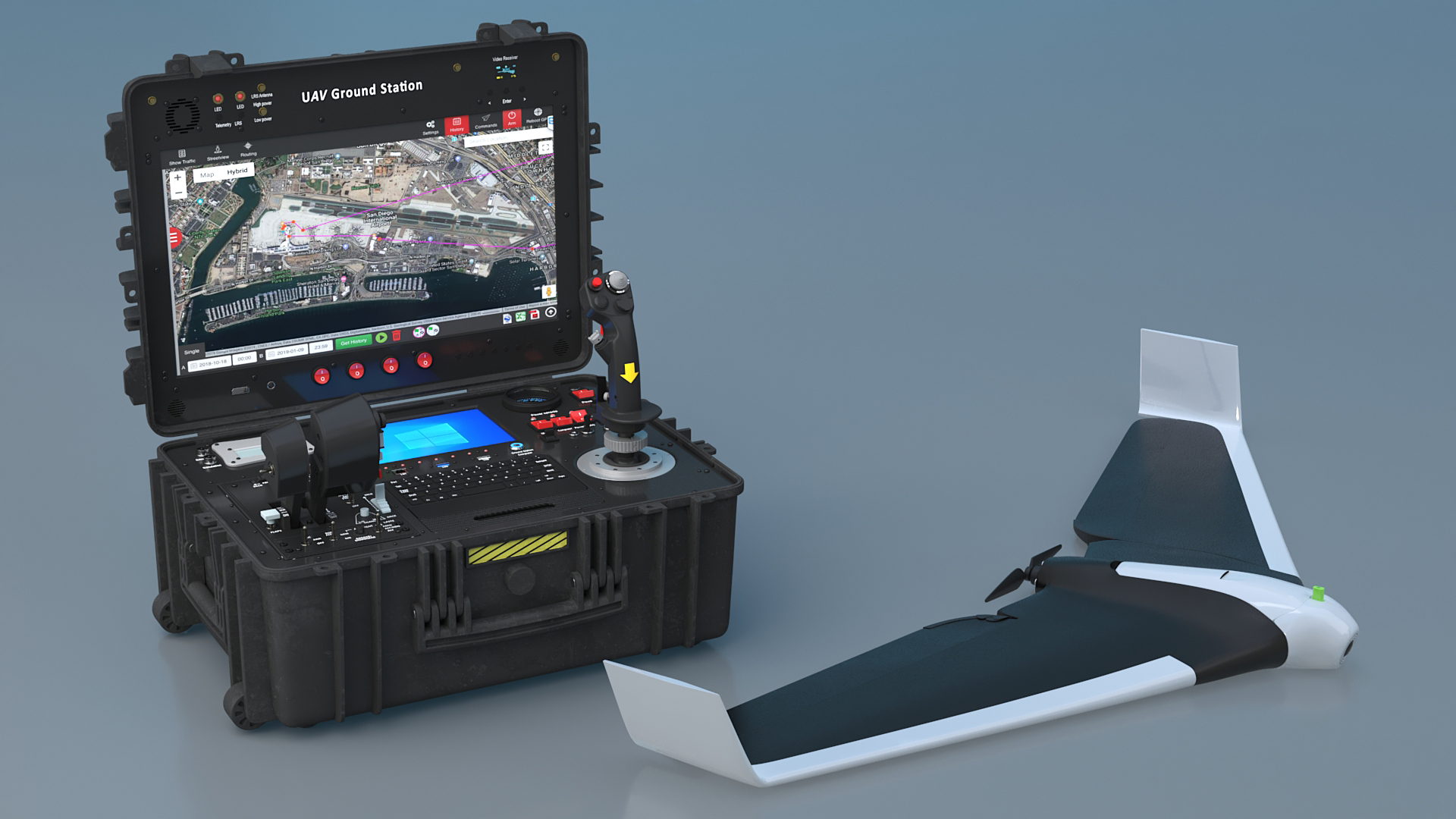 3D model UAV Control Station with Drone