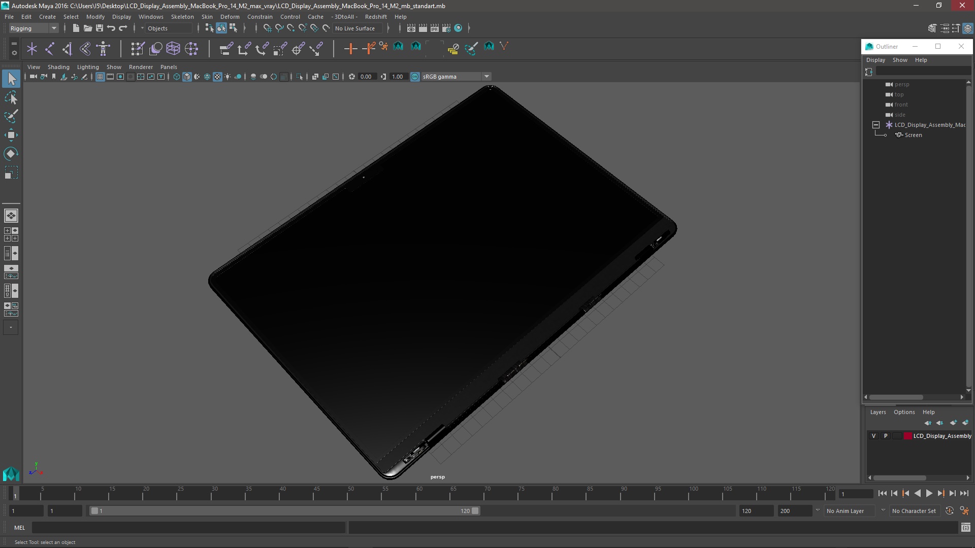3D LCD Display Assembly MacBook Pro 14 M2 model