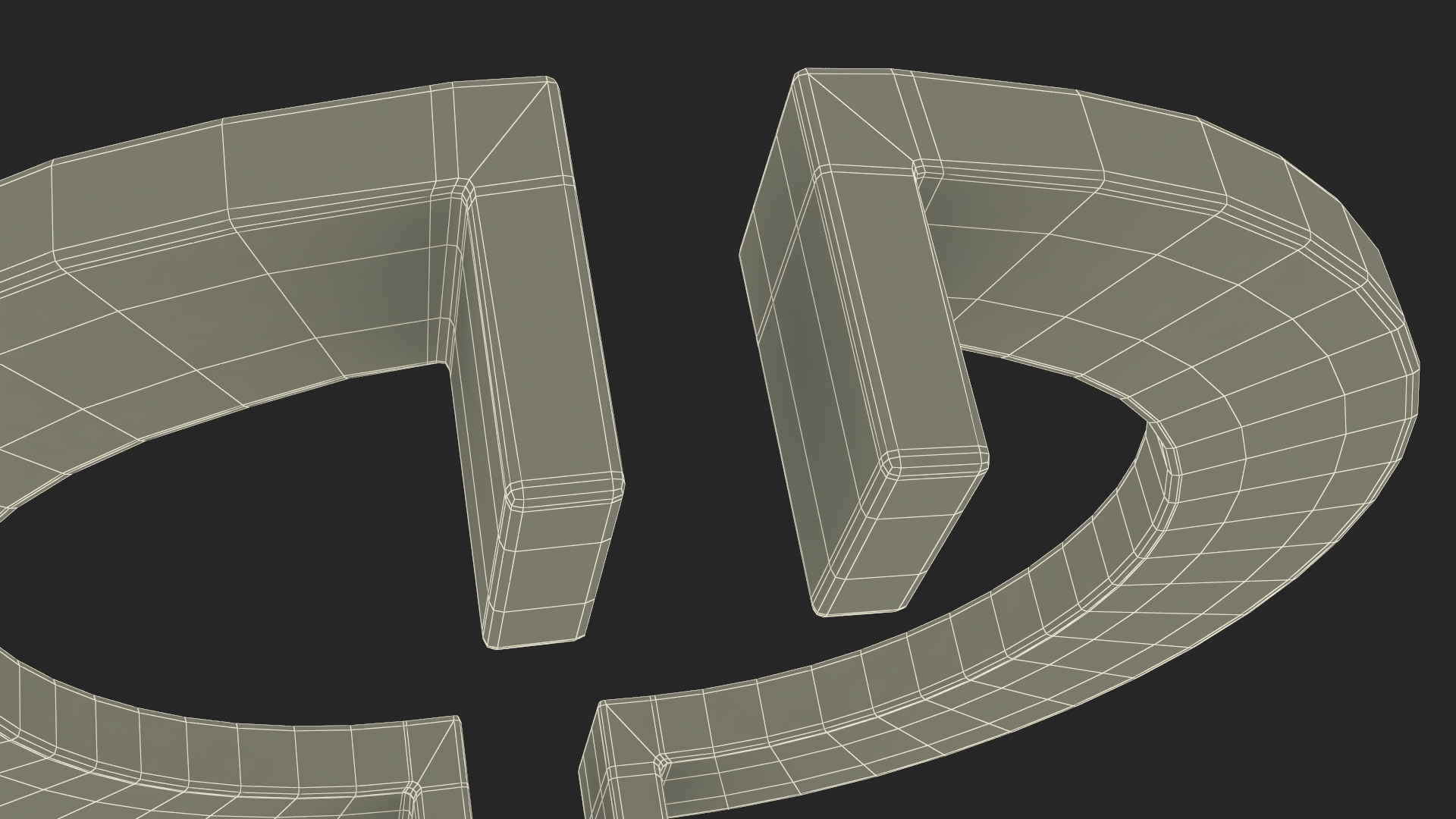 3D Door Handles Flat Semicircular Metal