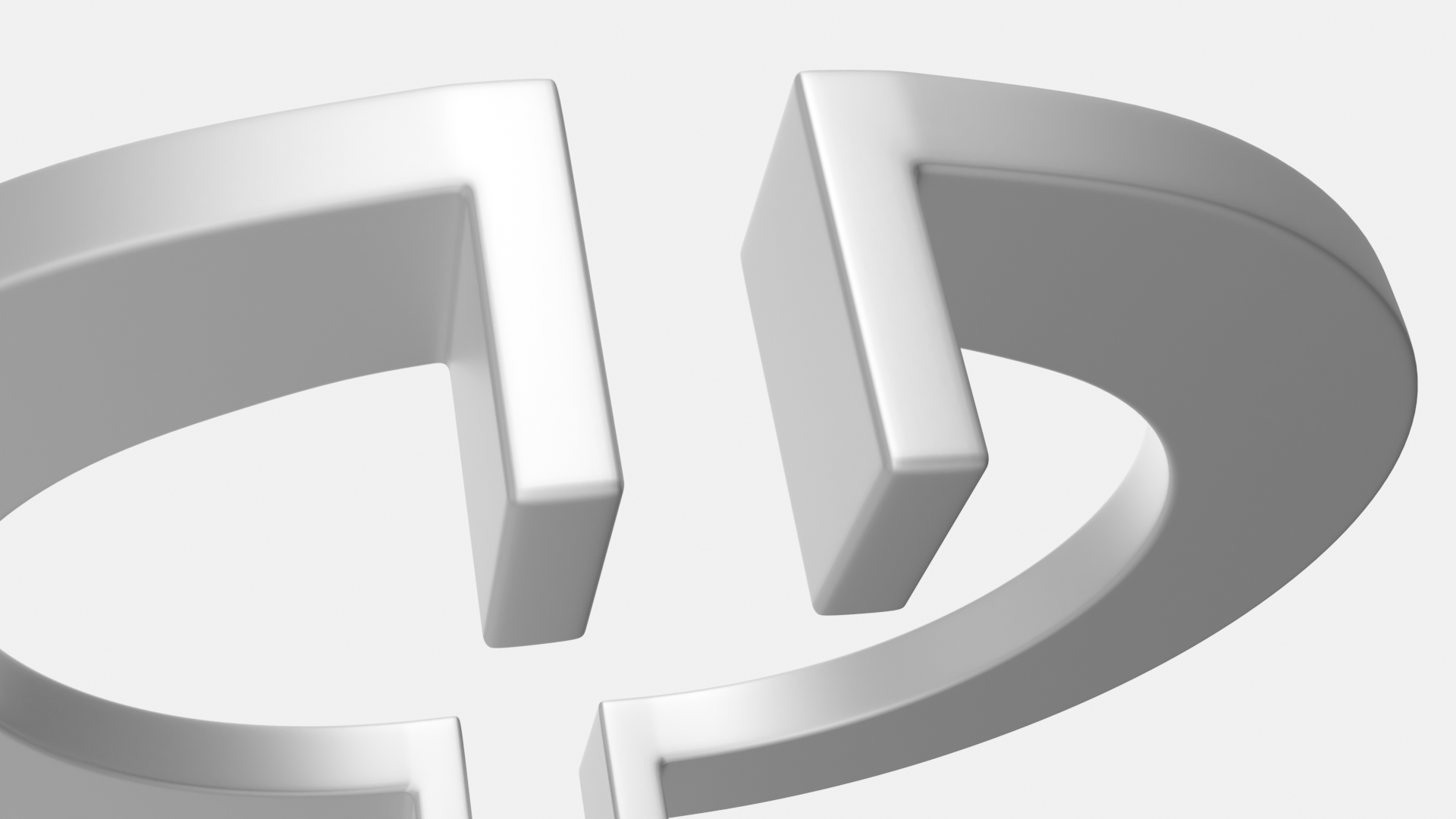 3D Door Handles Flat Semicircular Metal