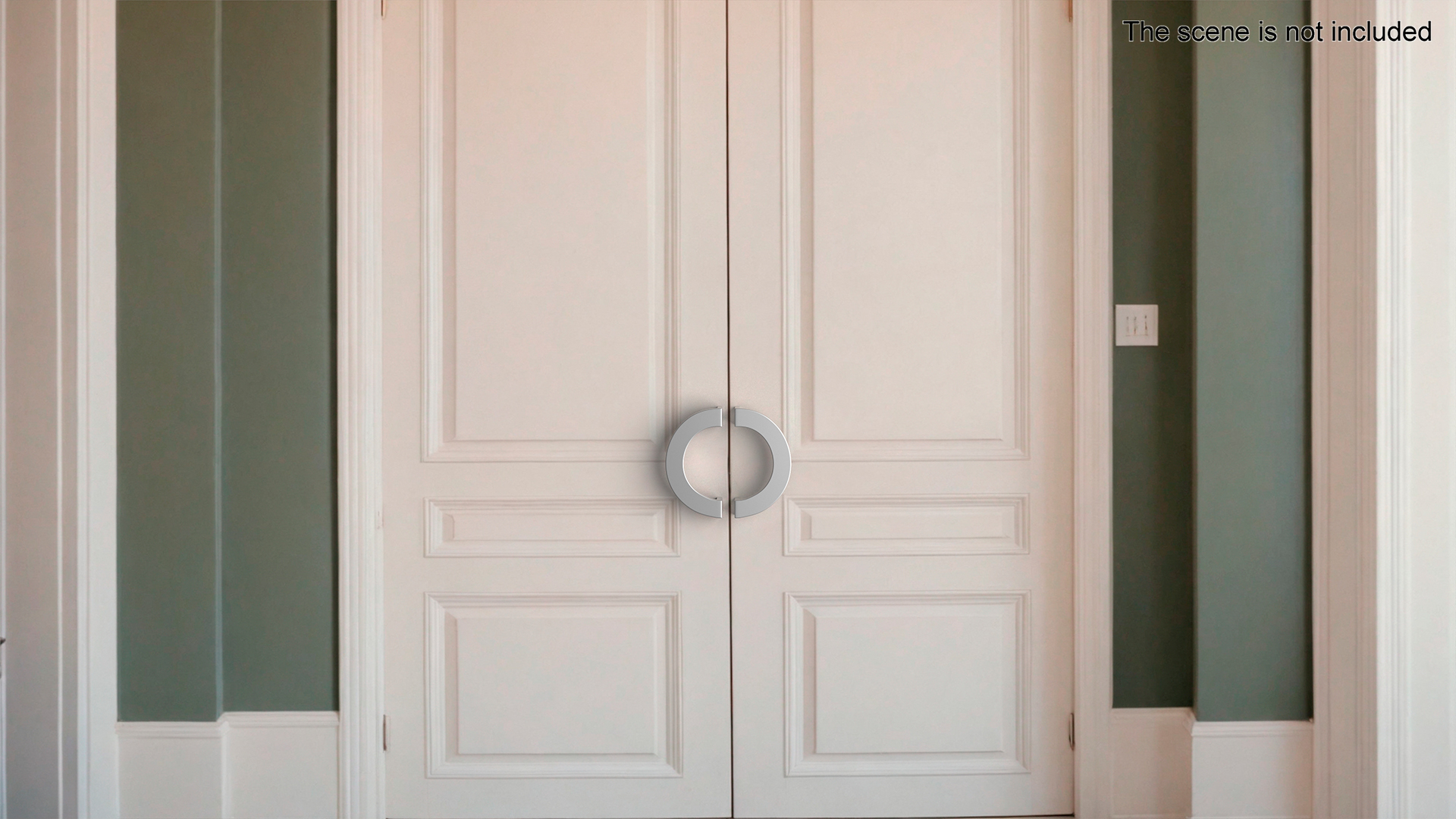 3D Door Handles Flat Semicircular Metal