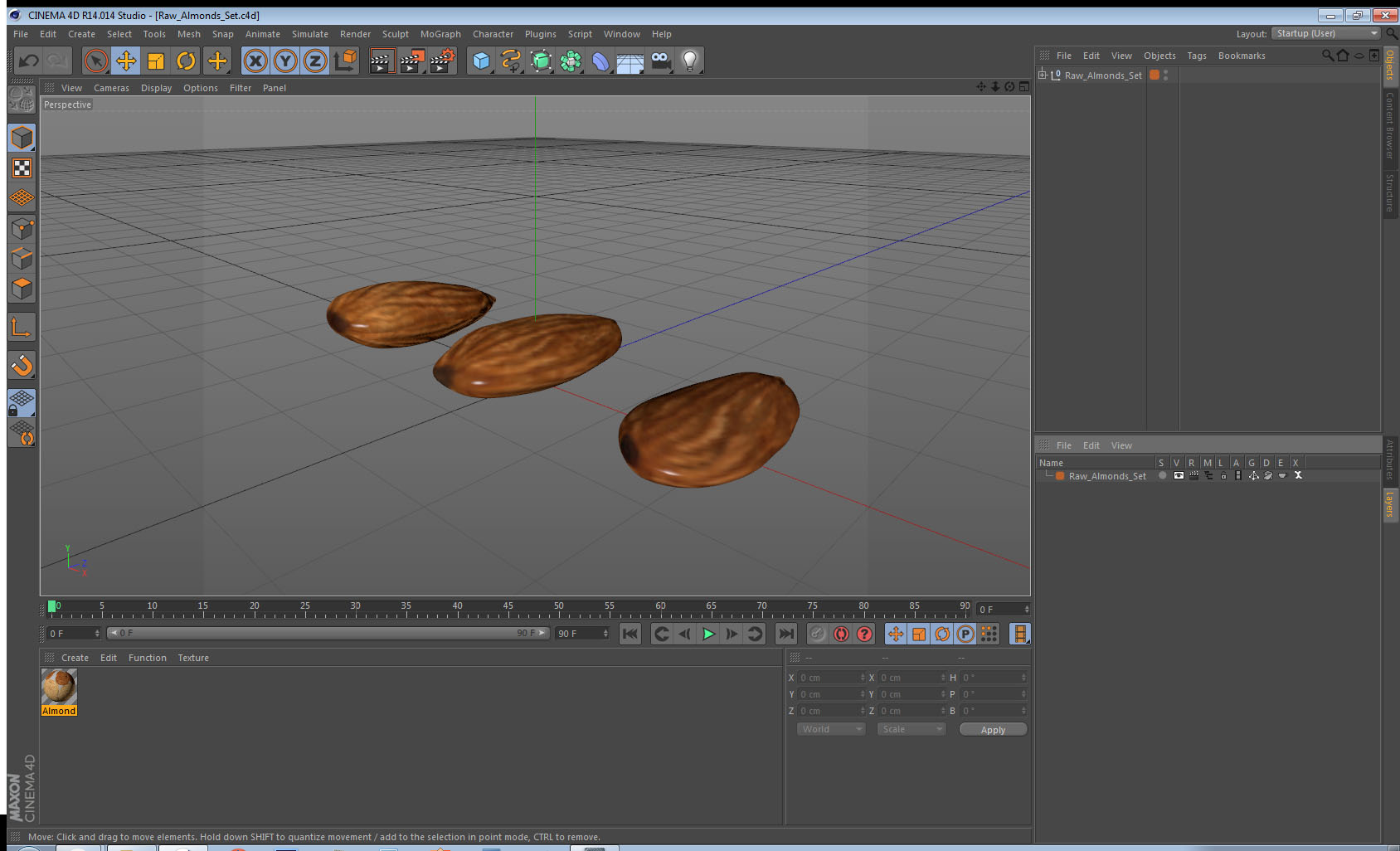 3D model Raw Almonds Set