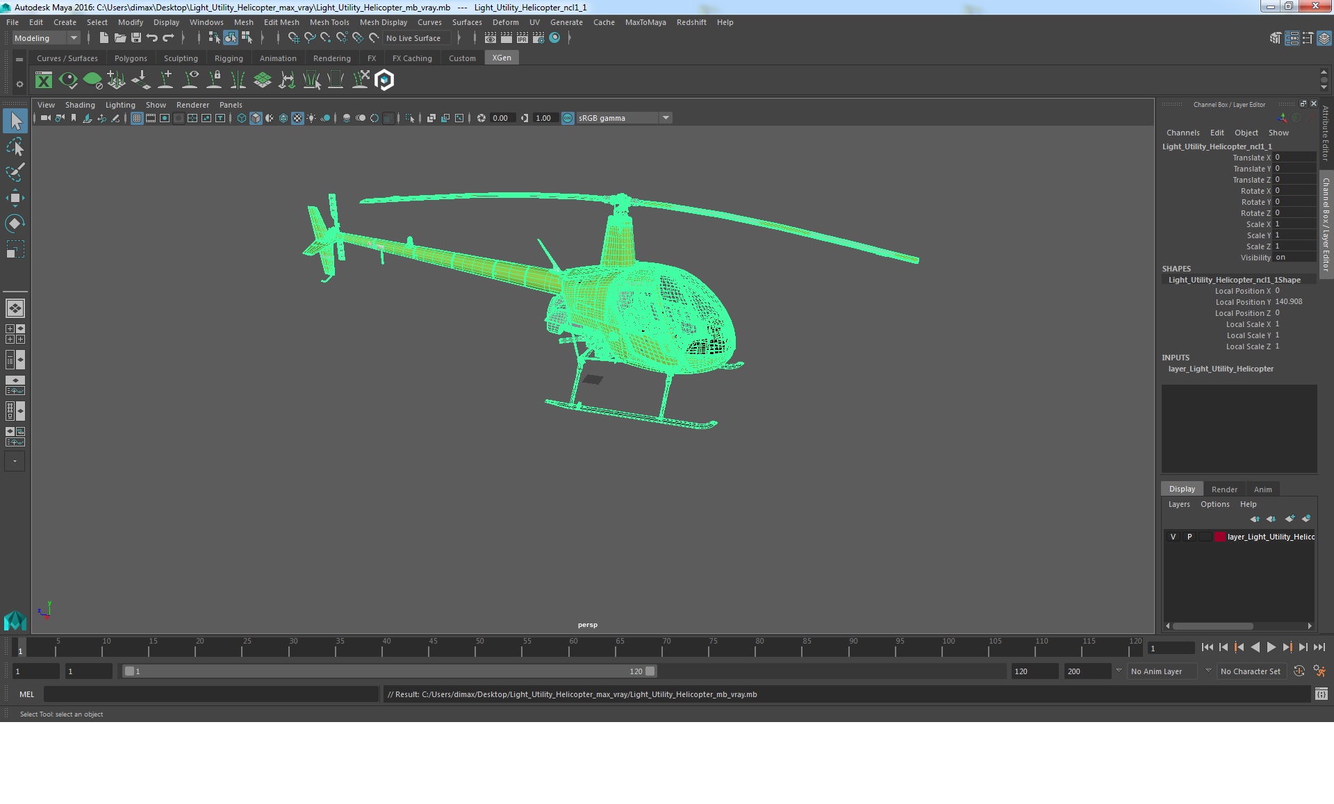 Light Utility Helicopter 3D model