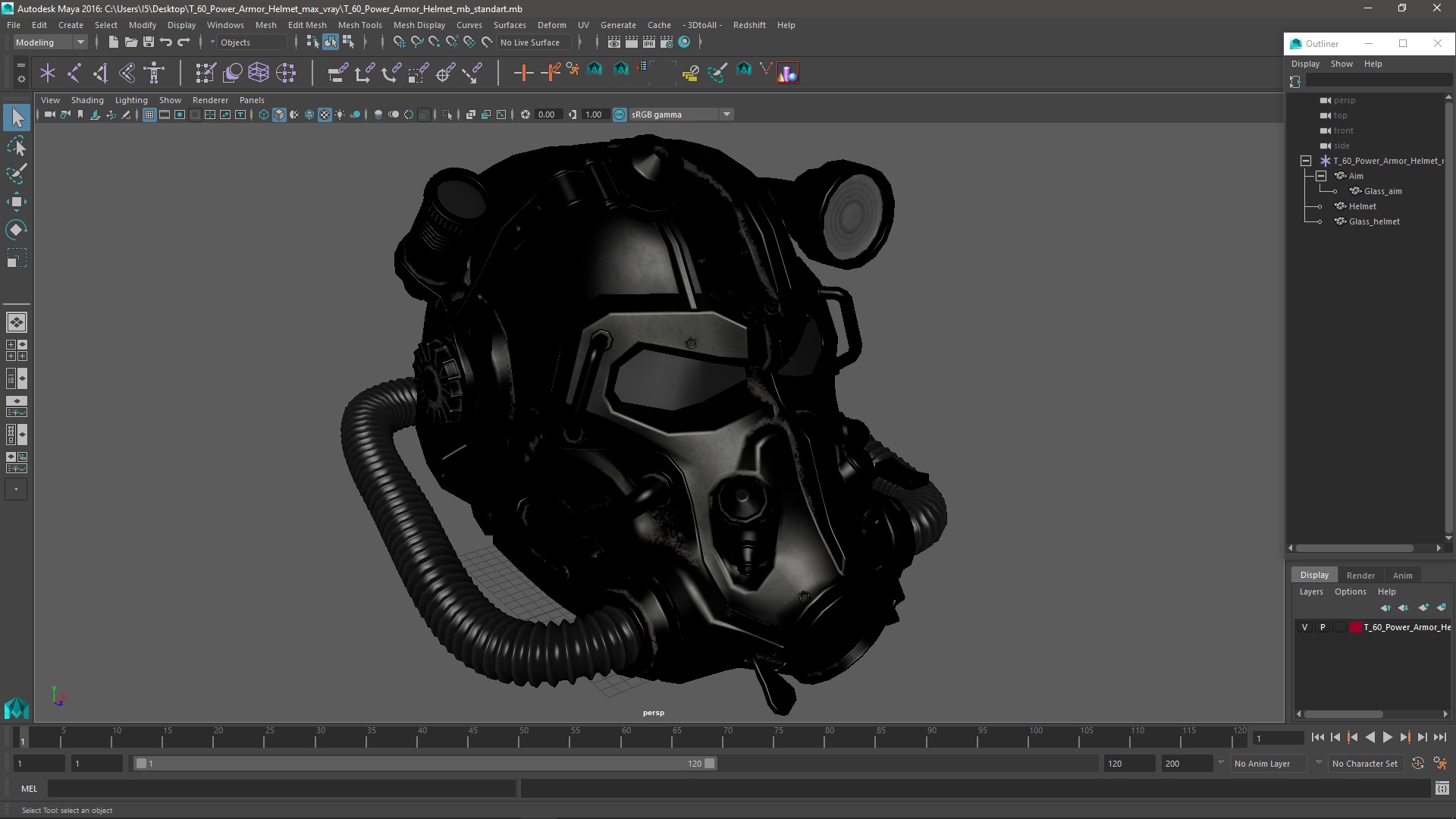 3D T 60 Power Armor Helmet model