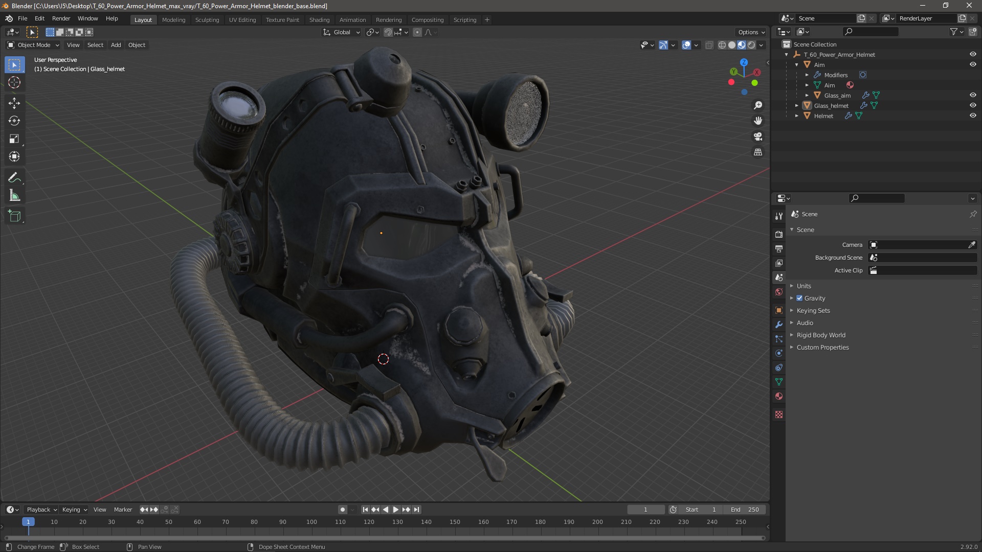 3D T 60 Power Armor Helmet model