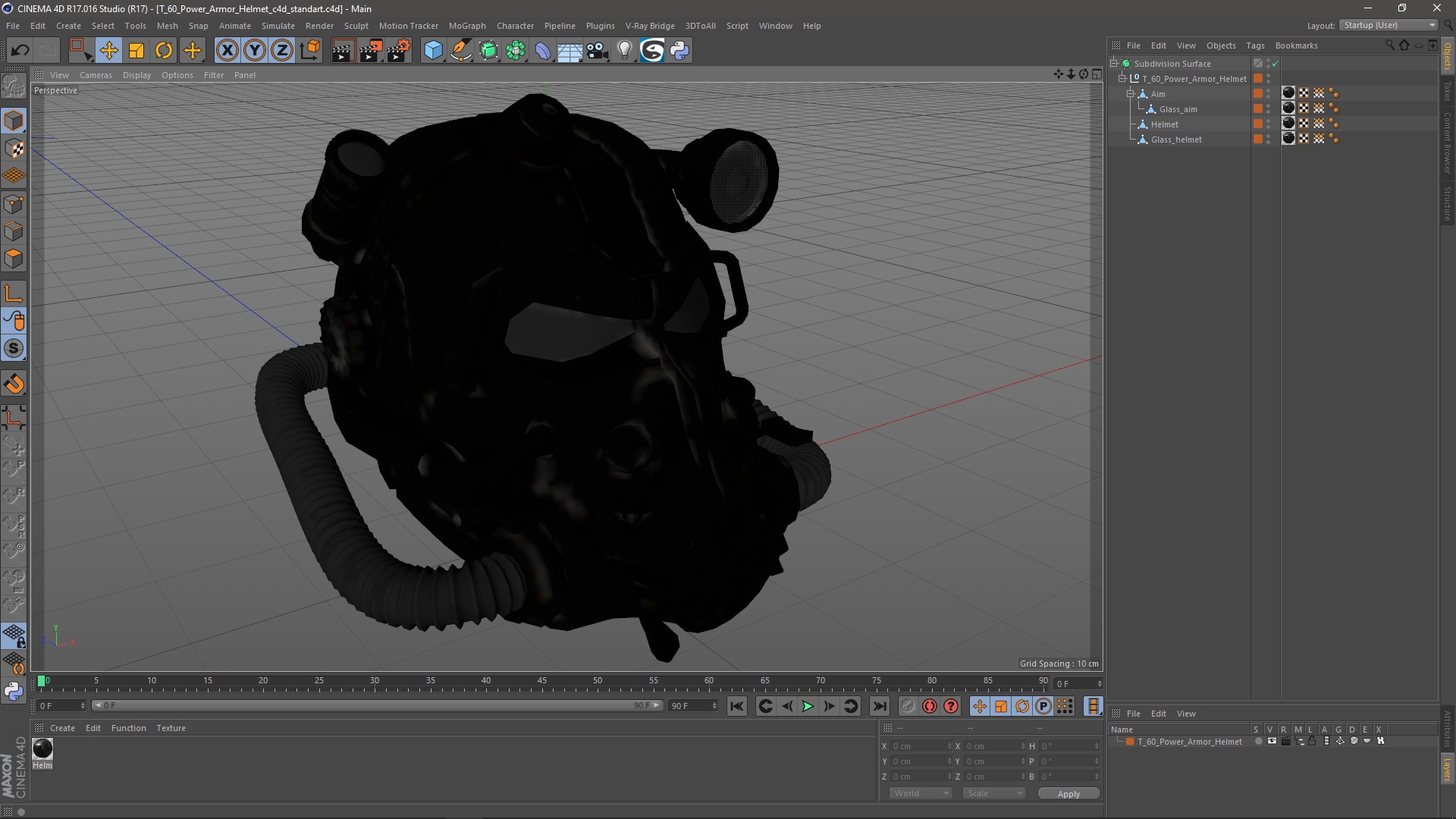 3D T 60 Power Armor Helmet model
