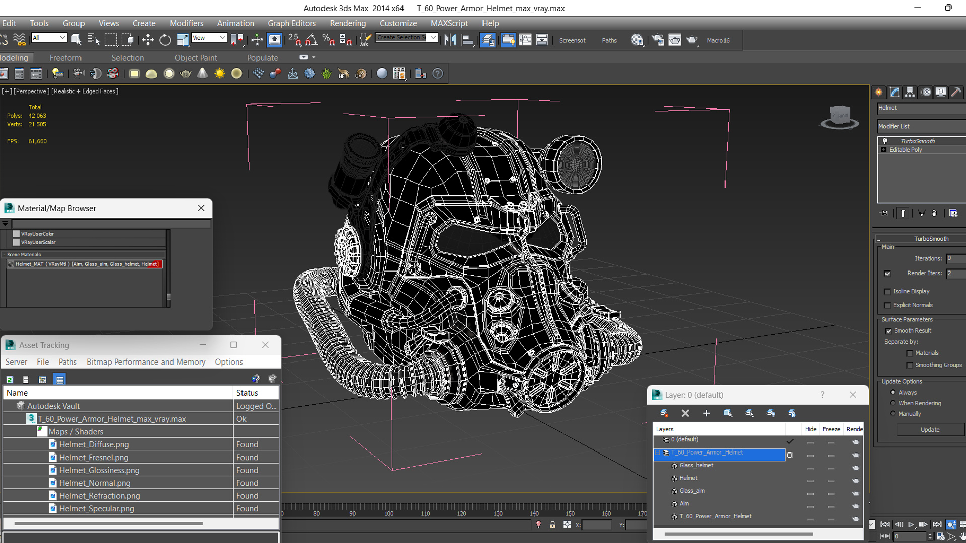 3D T 60 Power Armor Helmet model
