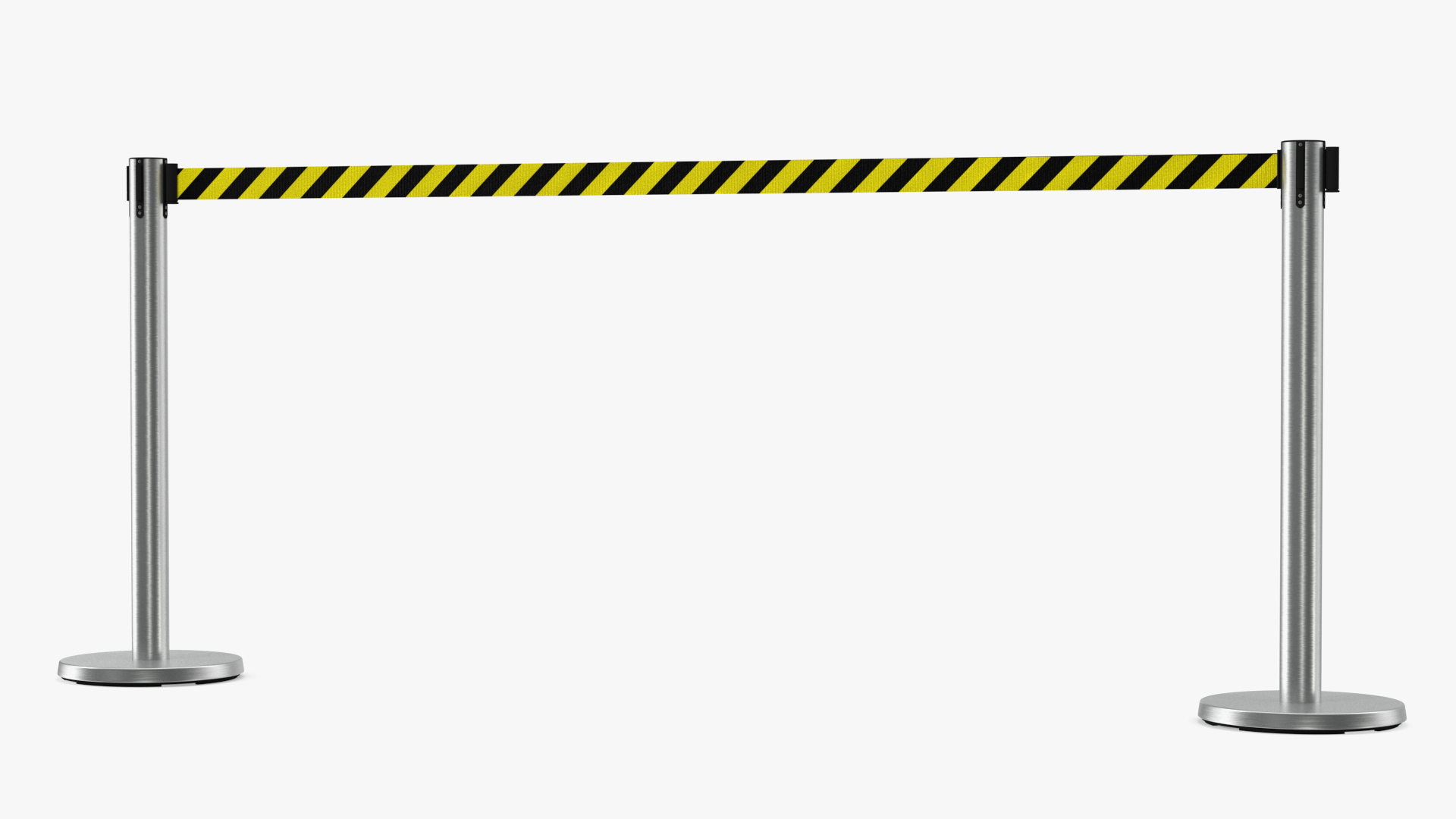 Barrier Stanchion with Yellow Belt 3D model