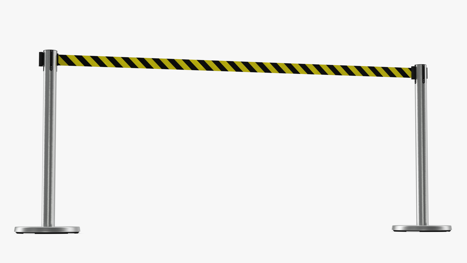 Barrier Stanchion with Yellow Belt 3D model
