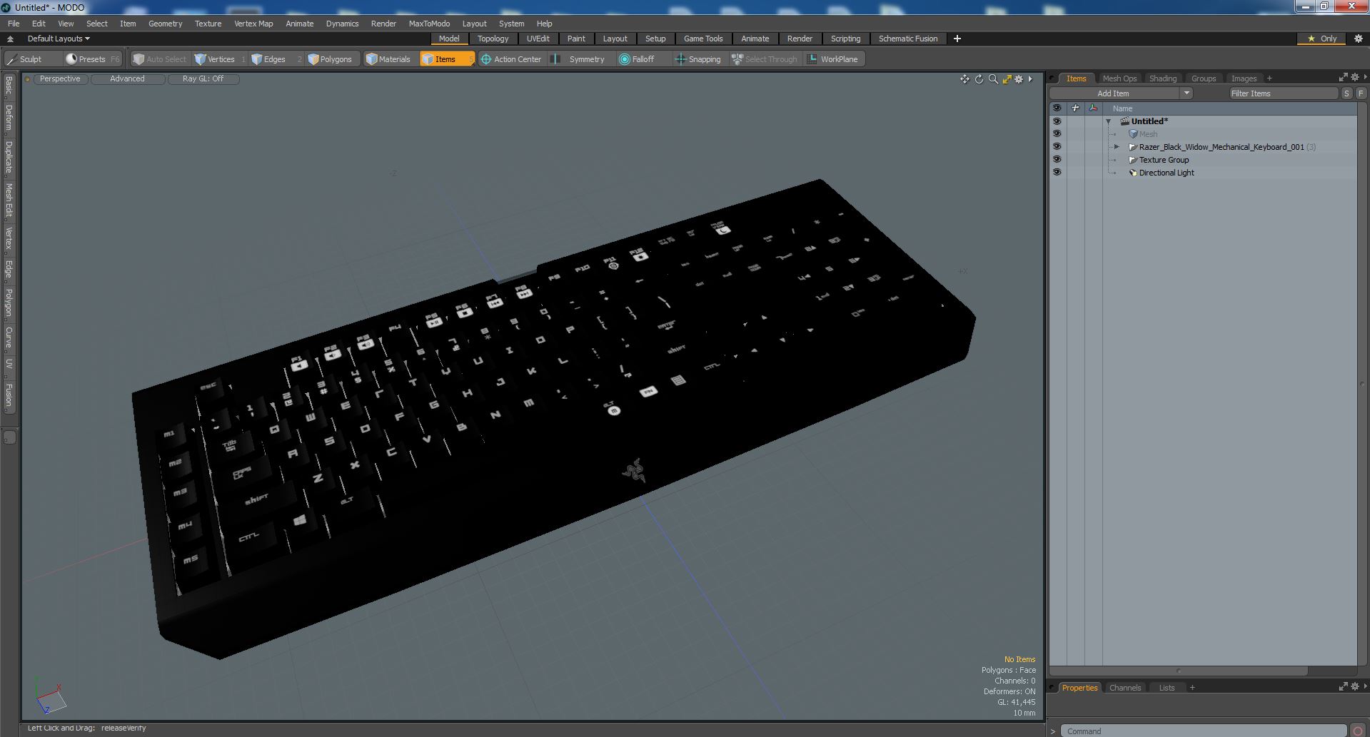 Razer Black Widow Mechanical Keyboard 3D