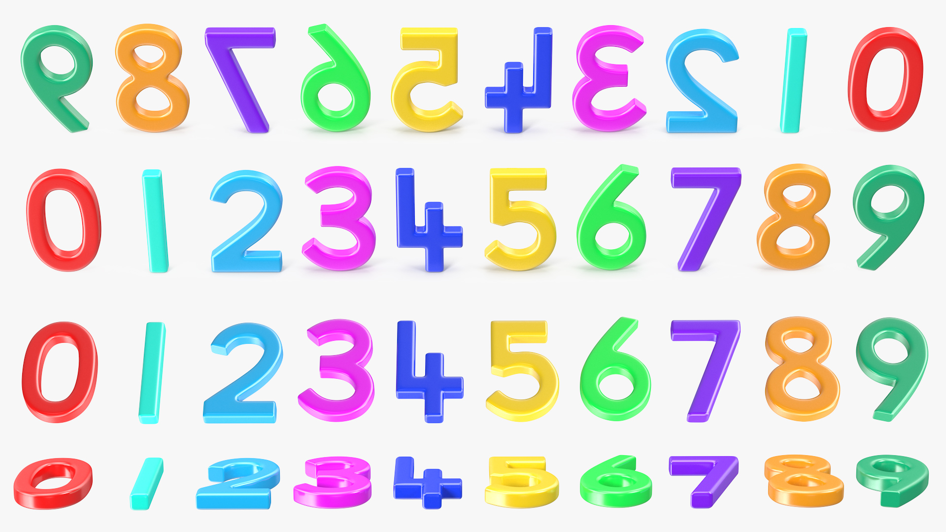 Plastic Numbers Set 3D model