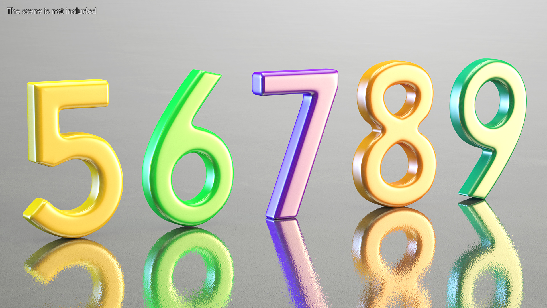 Plastic Numbers Set 3D model