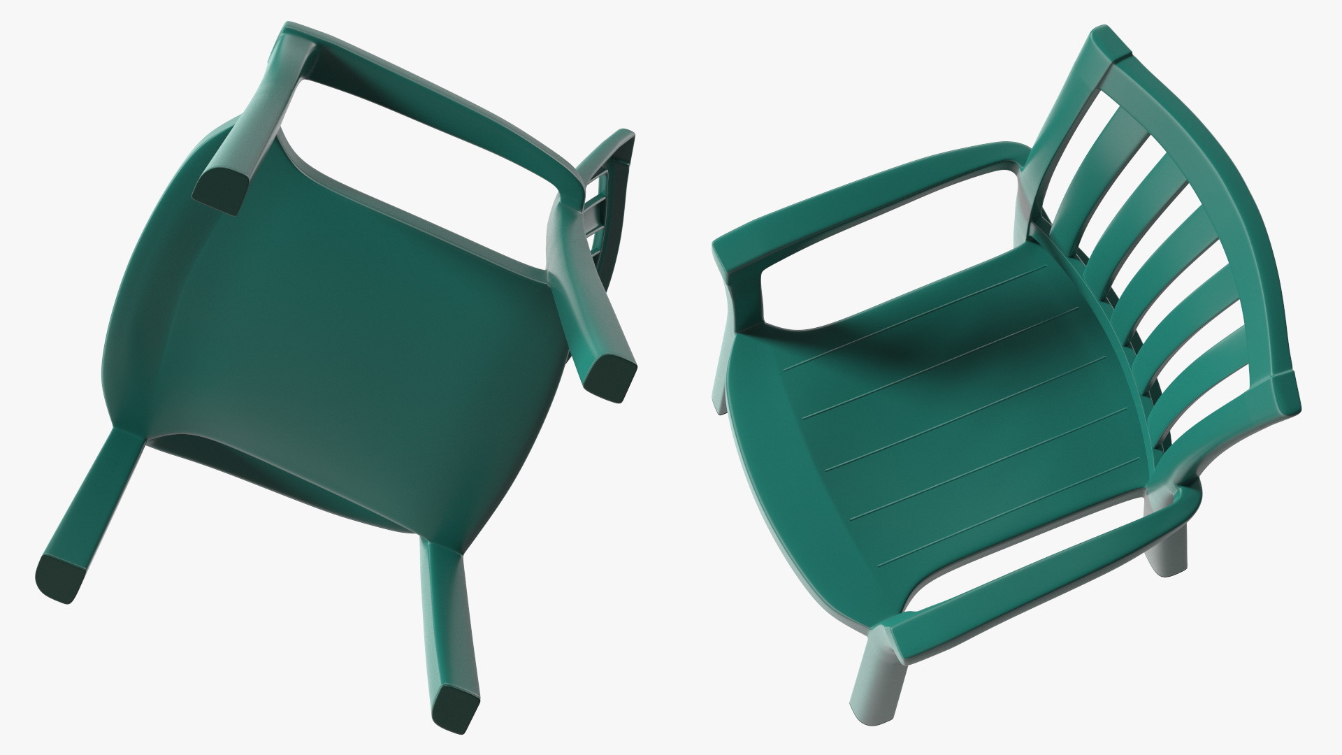 3D Green Plastic Table With Chairs