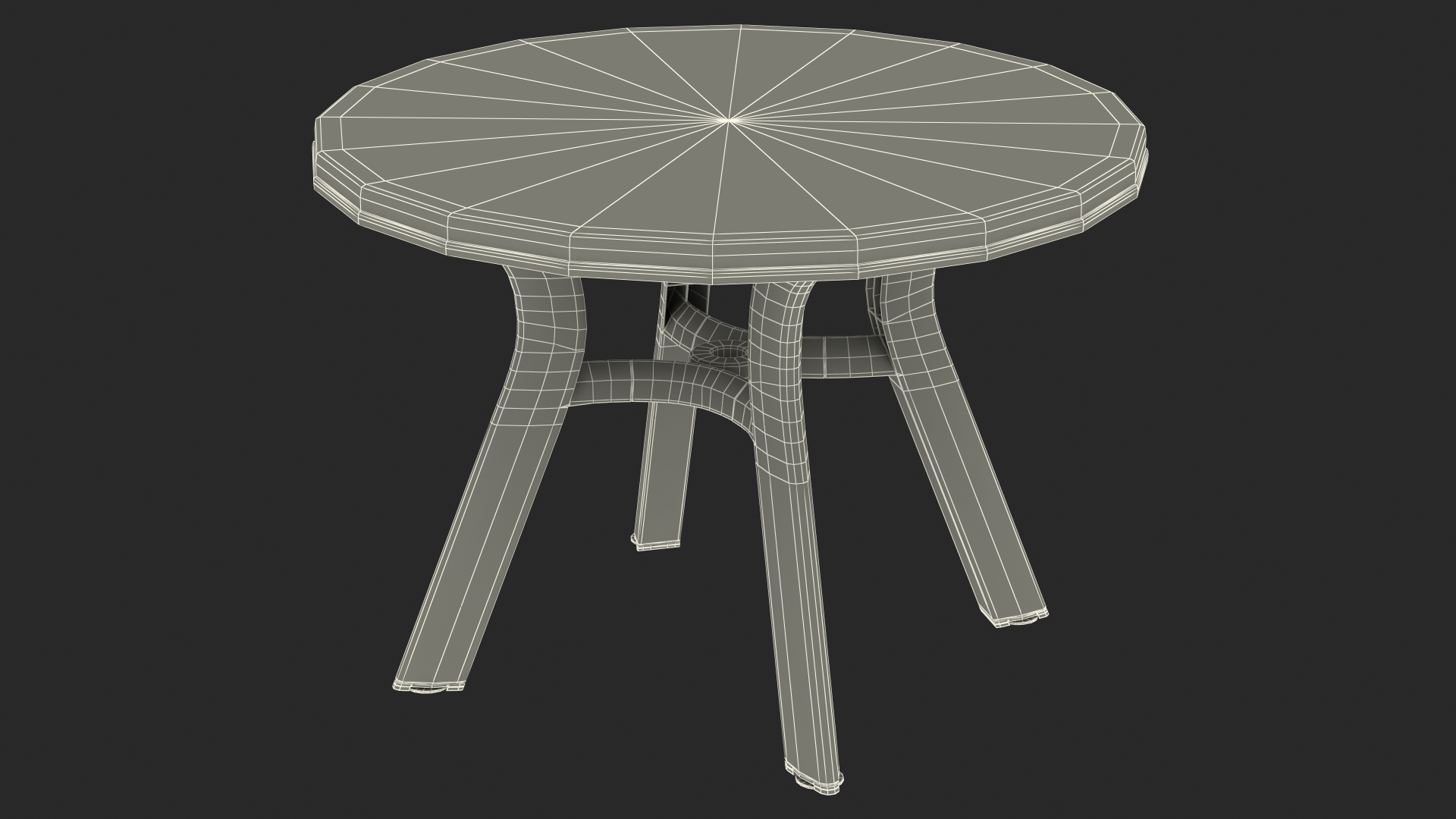 3D Green Plastic Table With Chairs
