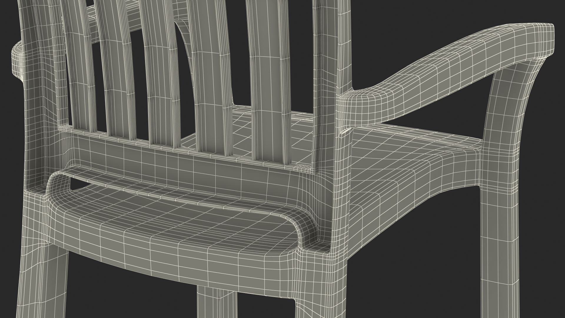 3D Green Plastic Table With Chairs