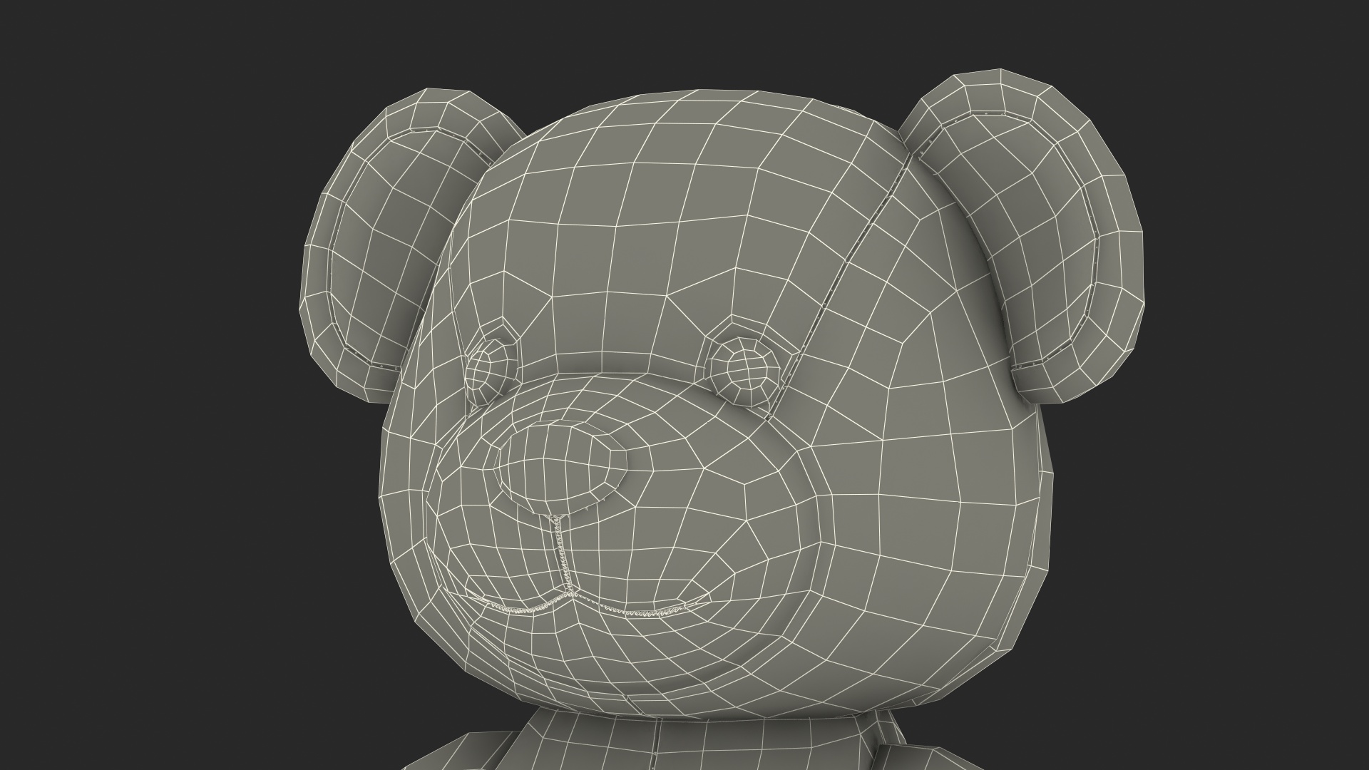 3D Teddy Bear Light Color Rigged Fur model