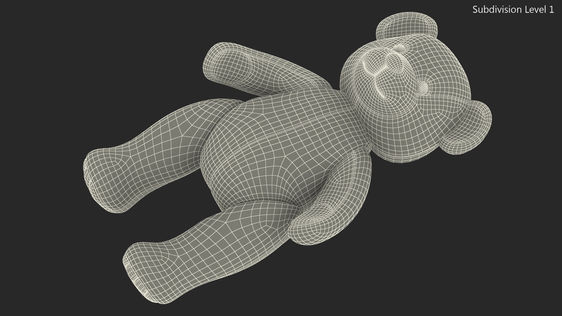 3D Teddy Bear Light Color Rigged Fur model