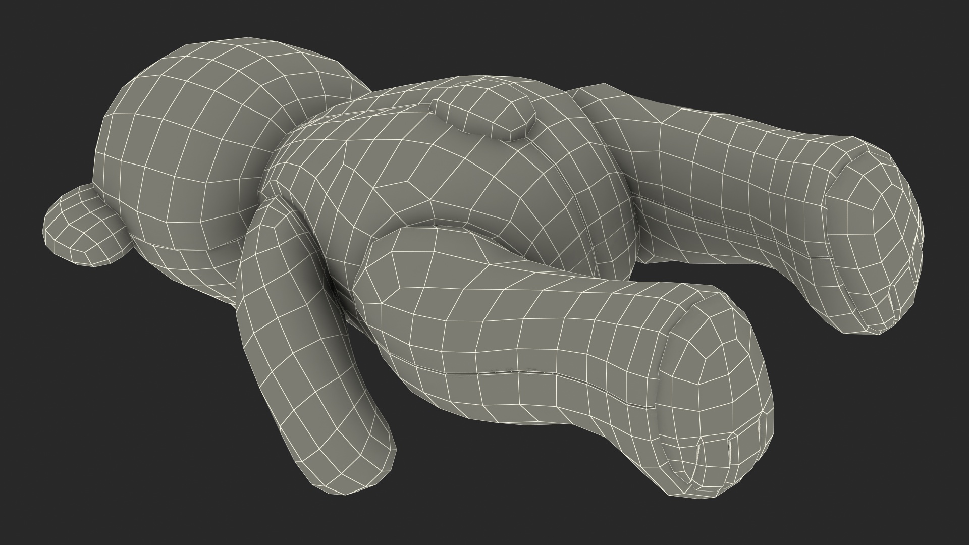 3D Teddy Bear Light Color Rigged Fur model