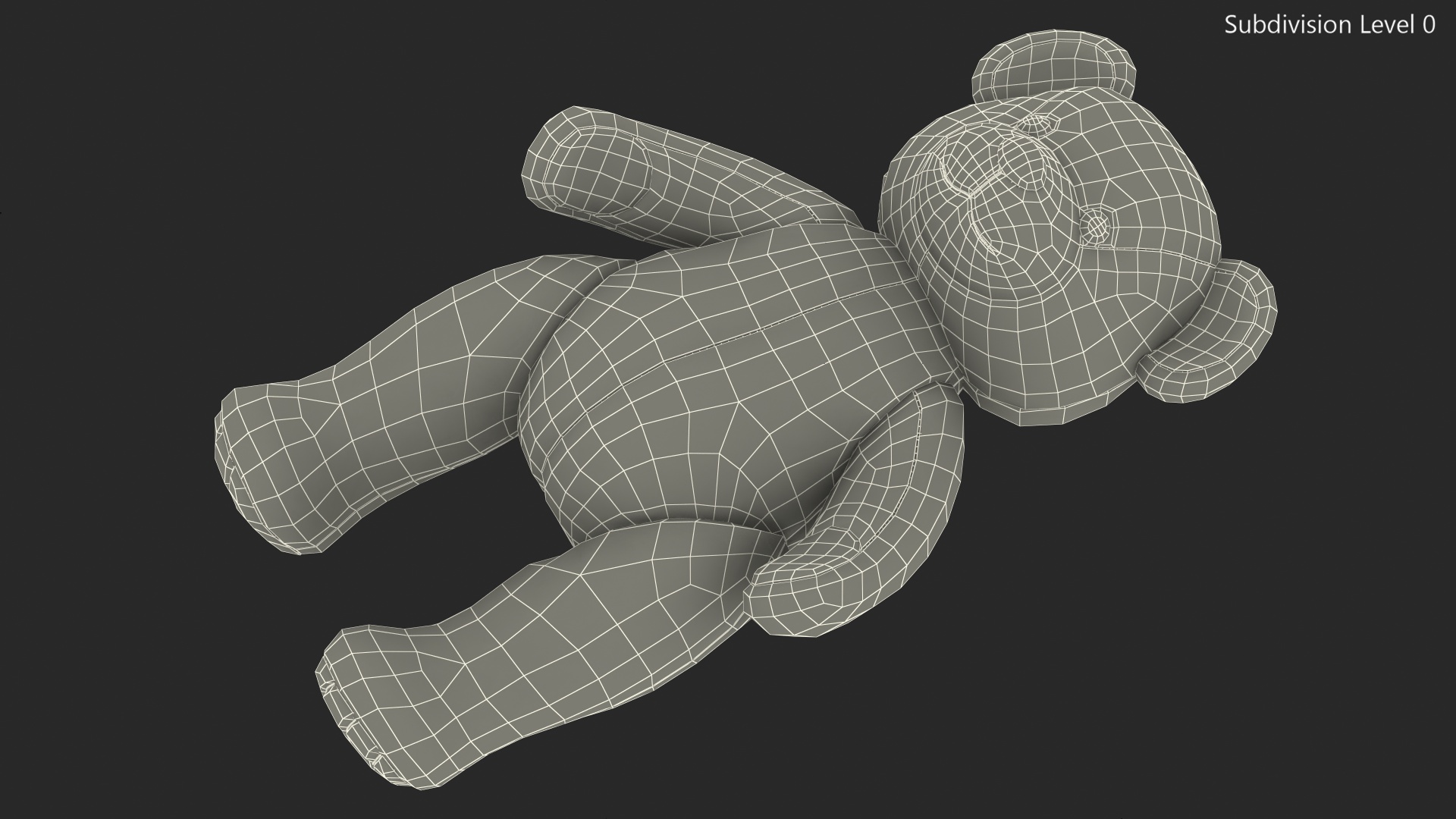 3D Teddy Bear Light Color Rigged Fur model