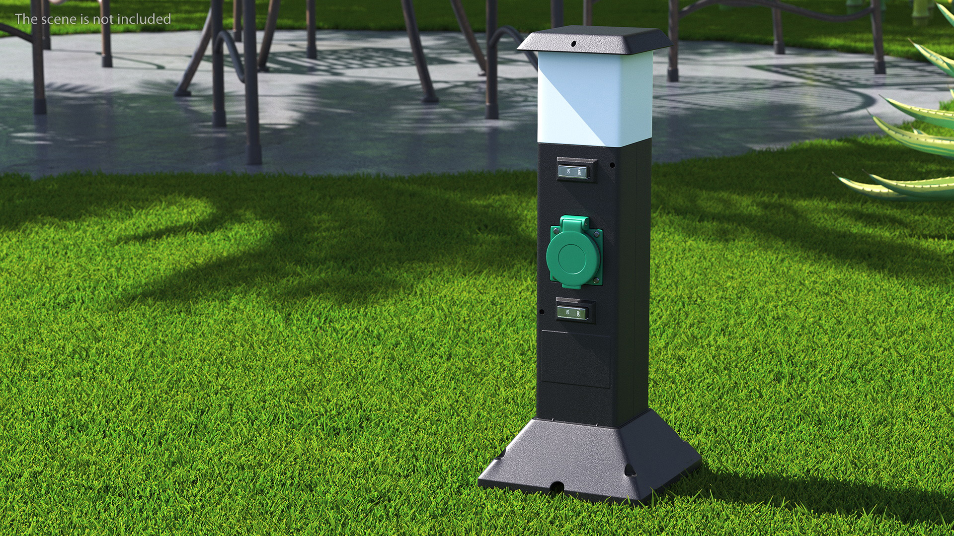 Garden Energy Column with 2 Socket and 4 Switches 3D model