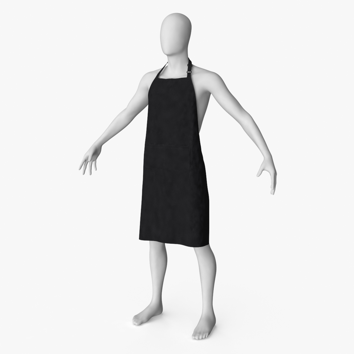 Mens Cooking Apron Black on Mannequin