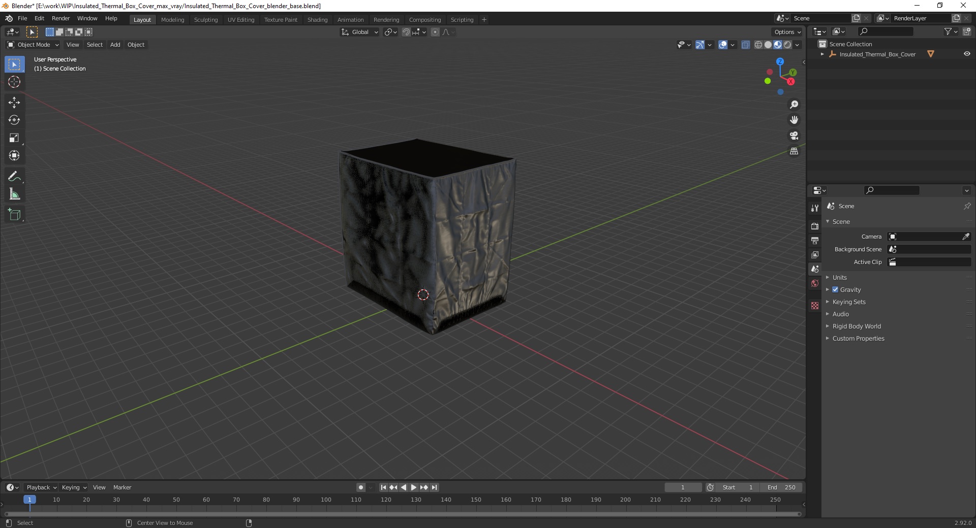 Insulated Thermal Box Cover 3D