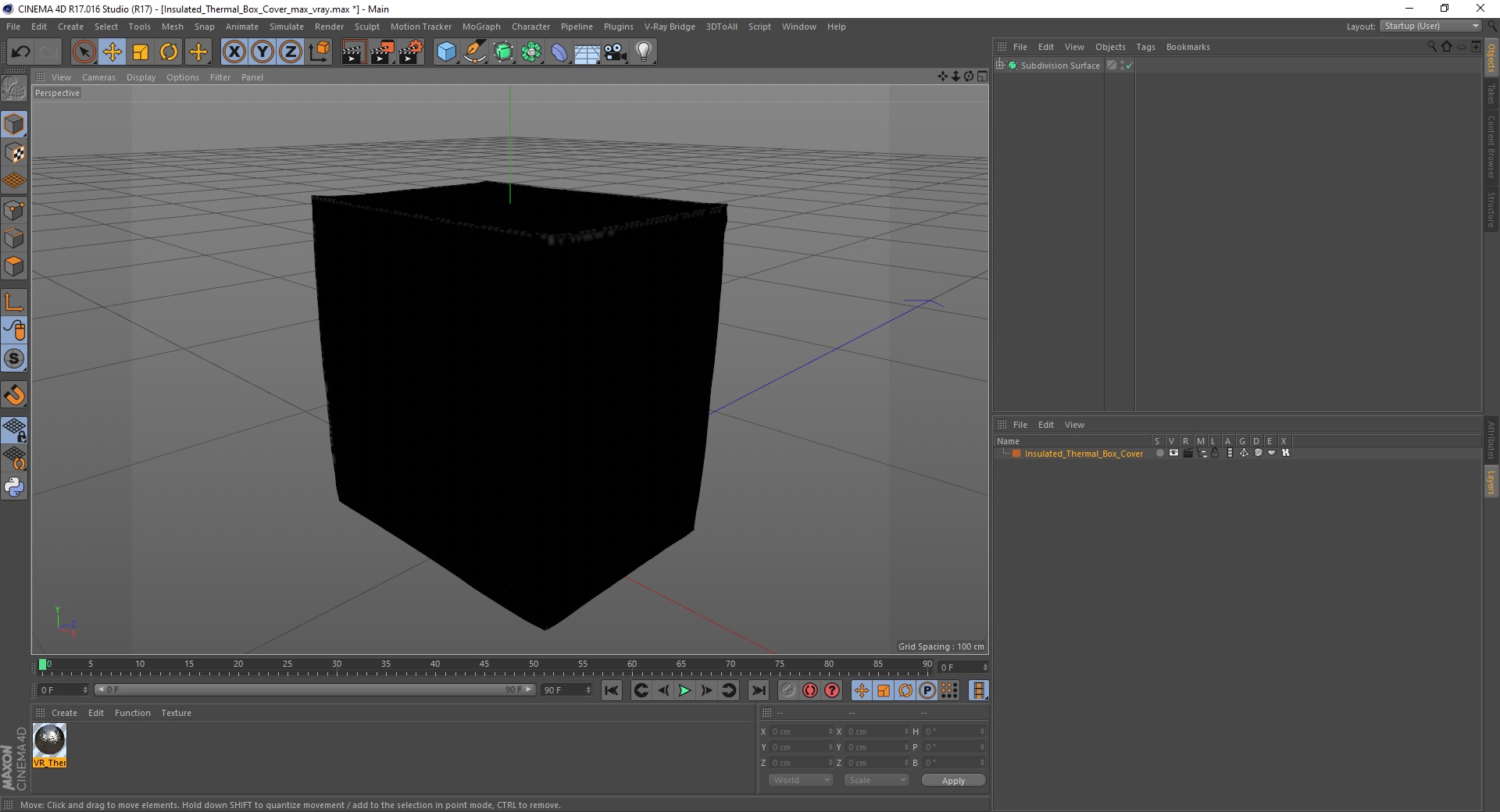 Insulated Thermal Box Cover 3D