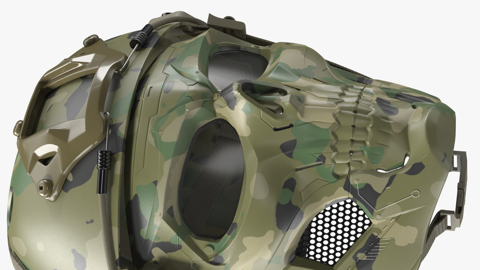 3D Camouflage Airsoft Tactical Helmet and Mask model