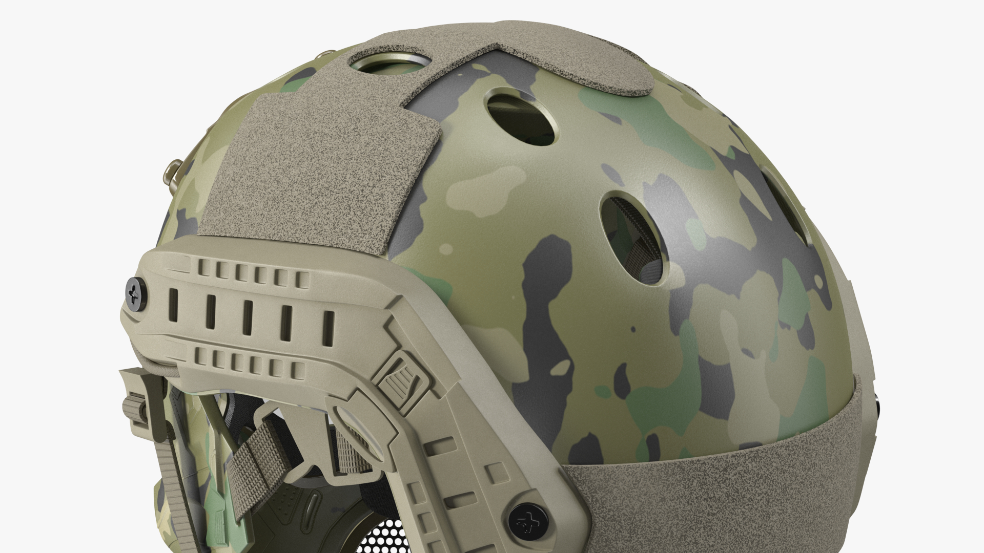 3D Camouflage Airsoft Tactical Helmet and Mask model