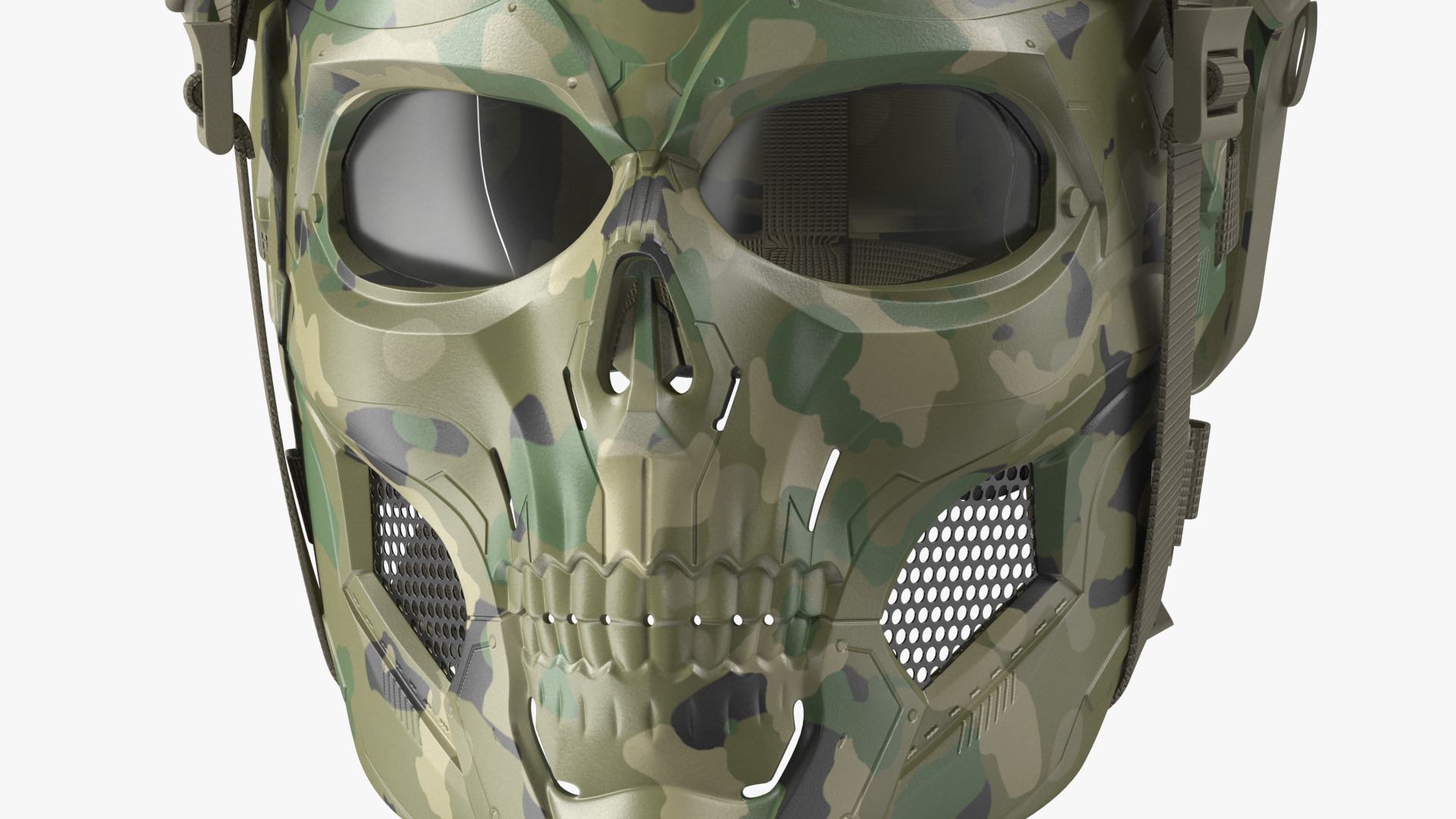 3D Camouflage Airsoft Tactical Helmet and Mask model