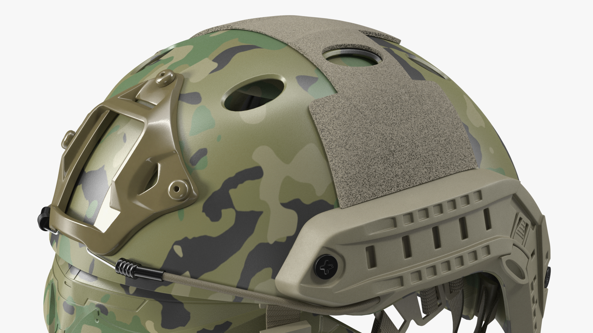 3D Camouflage Airsoft Tactical Helmet and Mask model