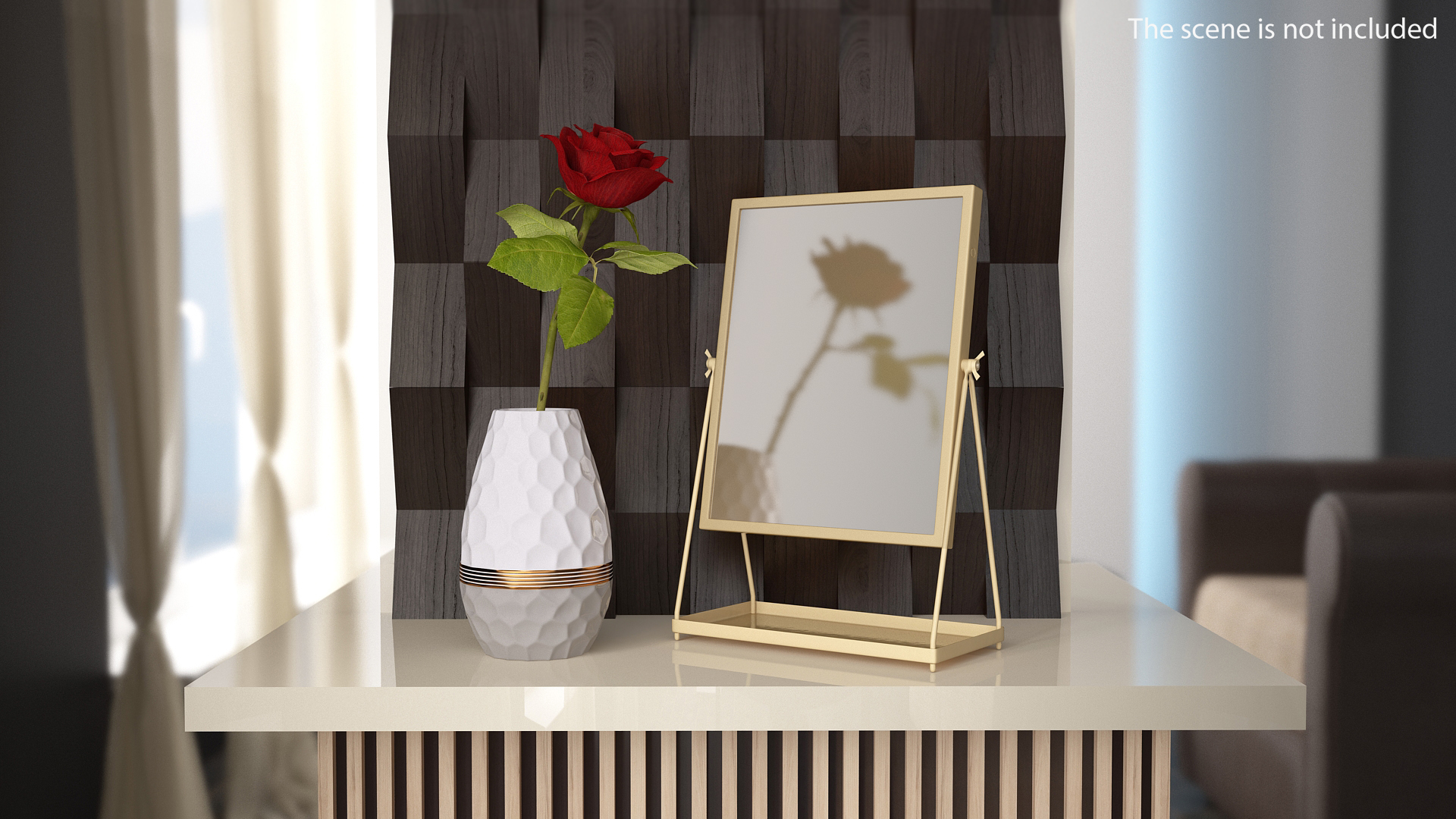 3D Gold Standing Table Mirror