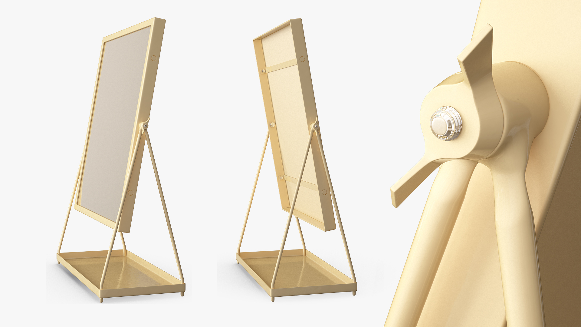 3D Gold Standing Table Mirror