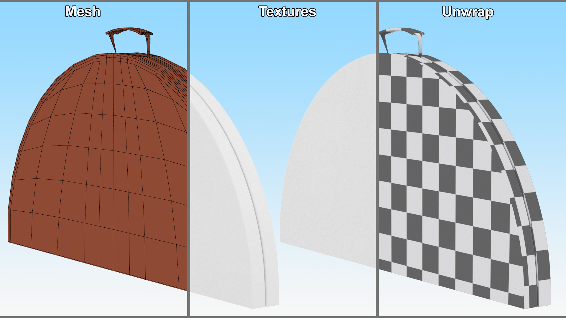 Round Folding Table White Folded 3D
