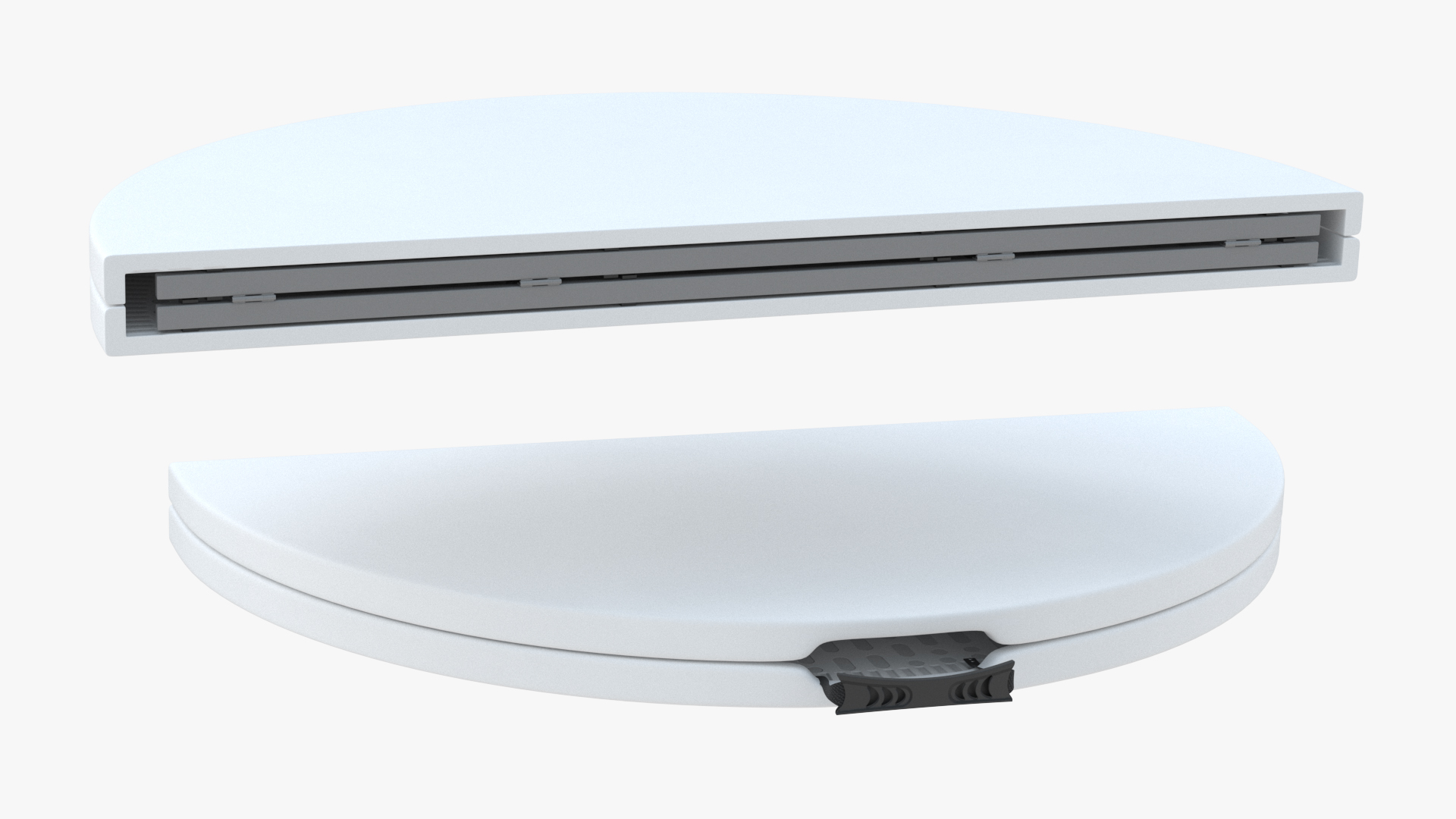 Round Folding Table White Folded 3D