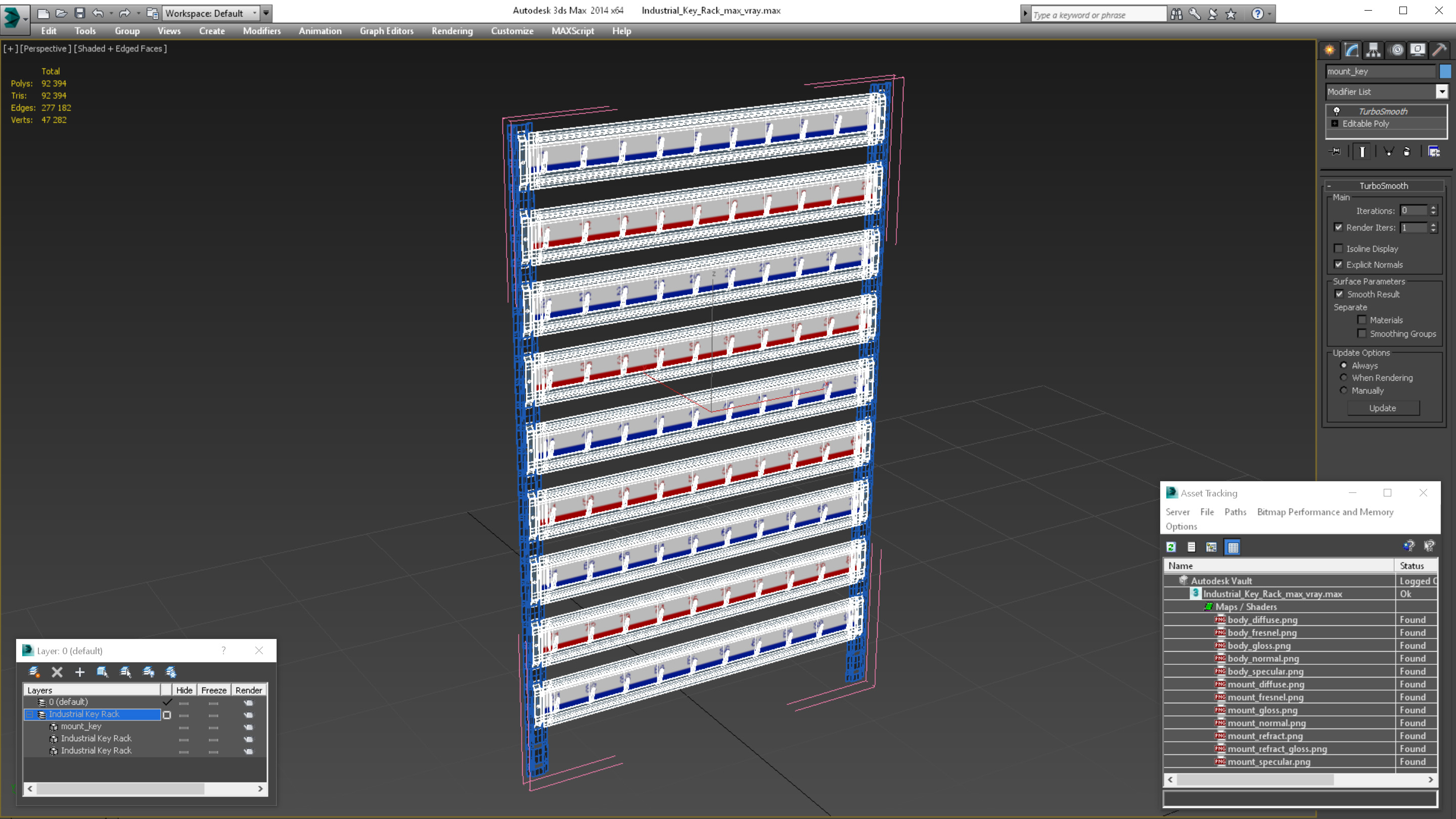 Industrial Key Rack 3D model