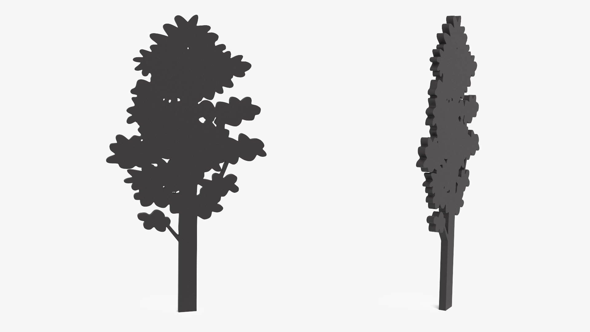 Poplar Tree Silhouette 3D