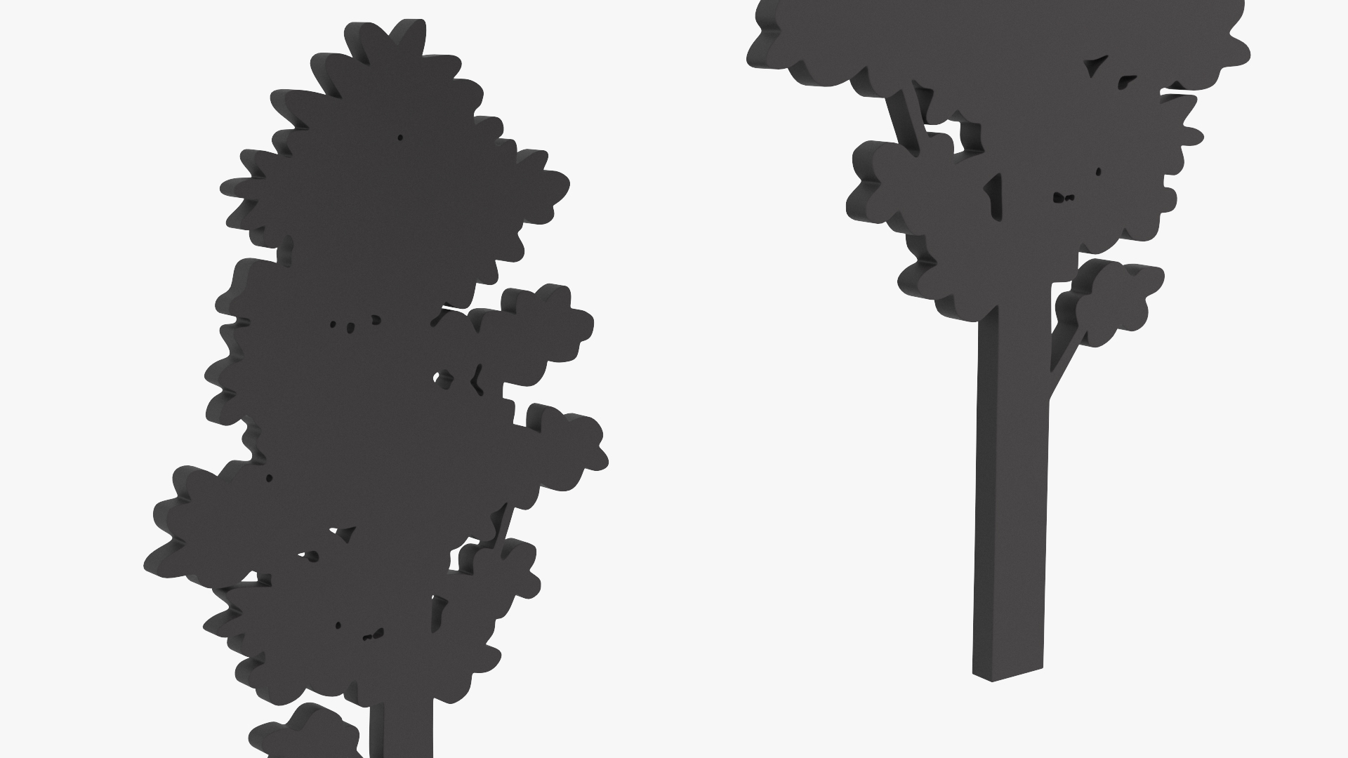 Poplar Tree Silhouette 3D