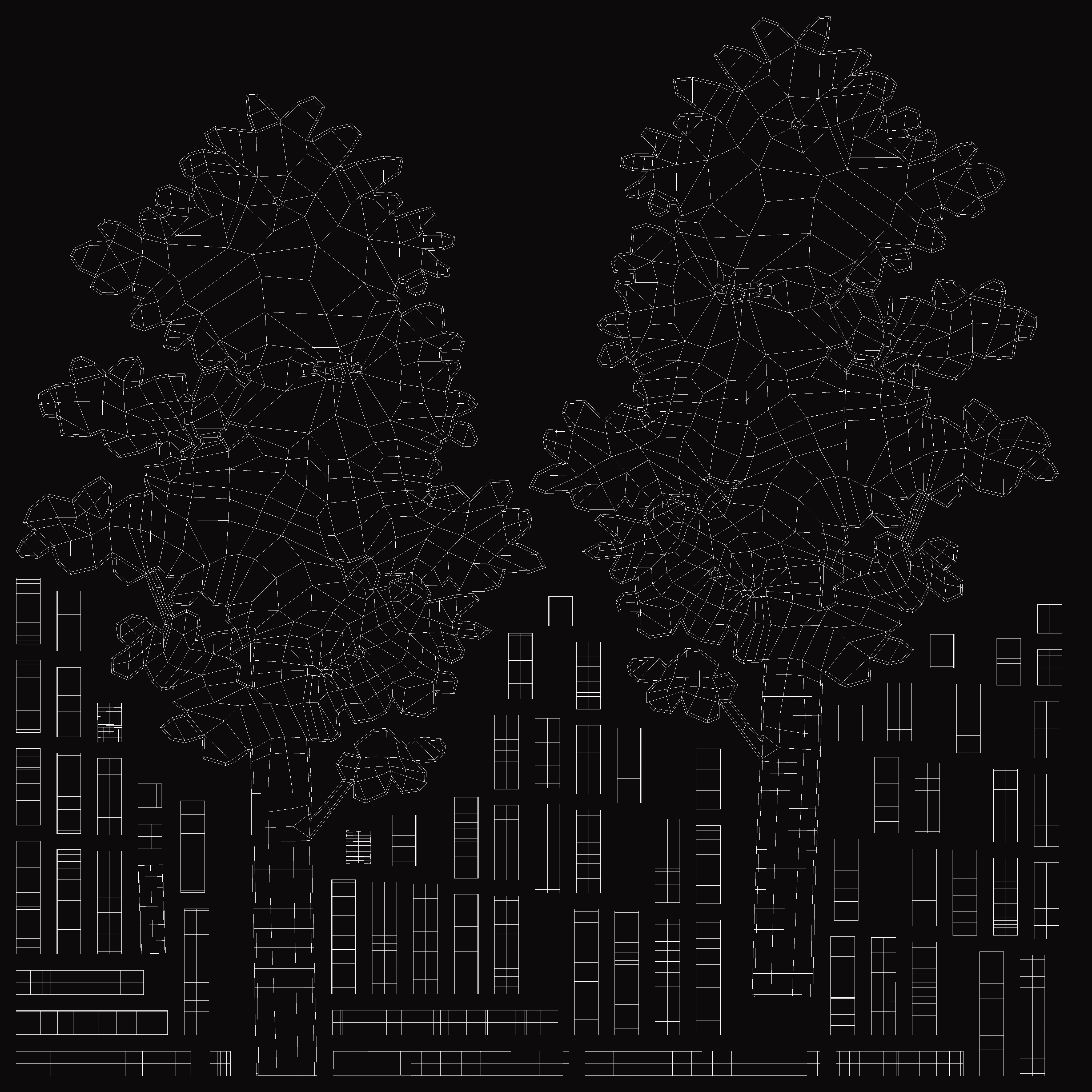 Poplar Tree Silhouette 3D