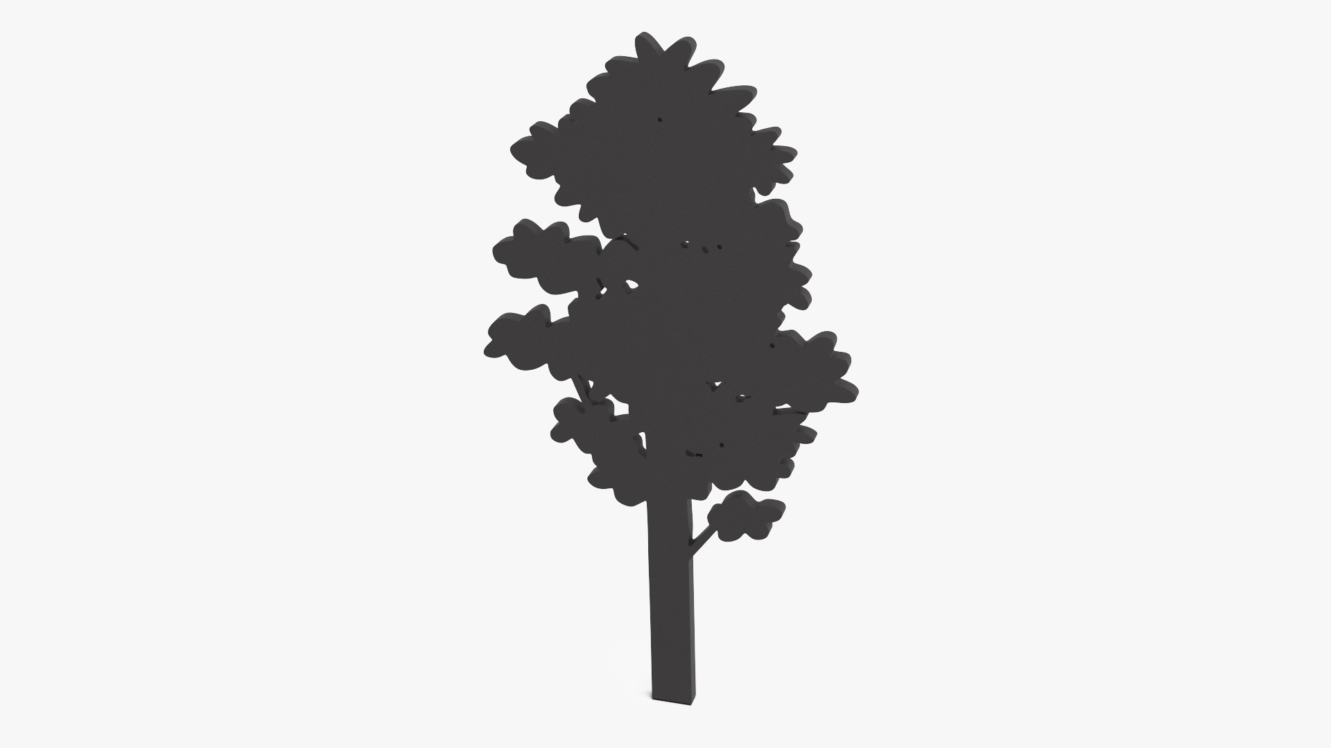Poplar Tree Silhouette 3D