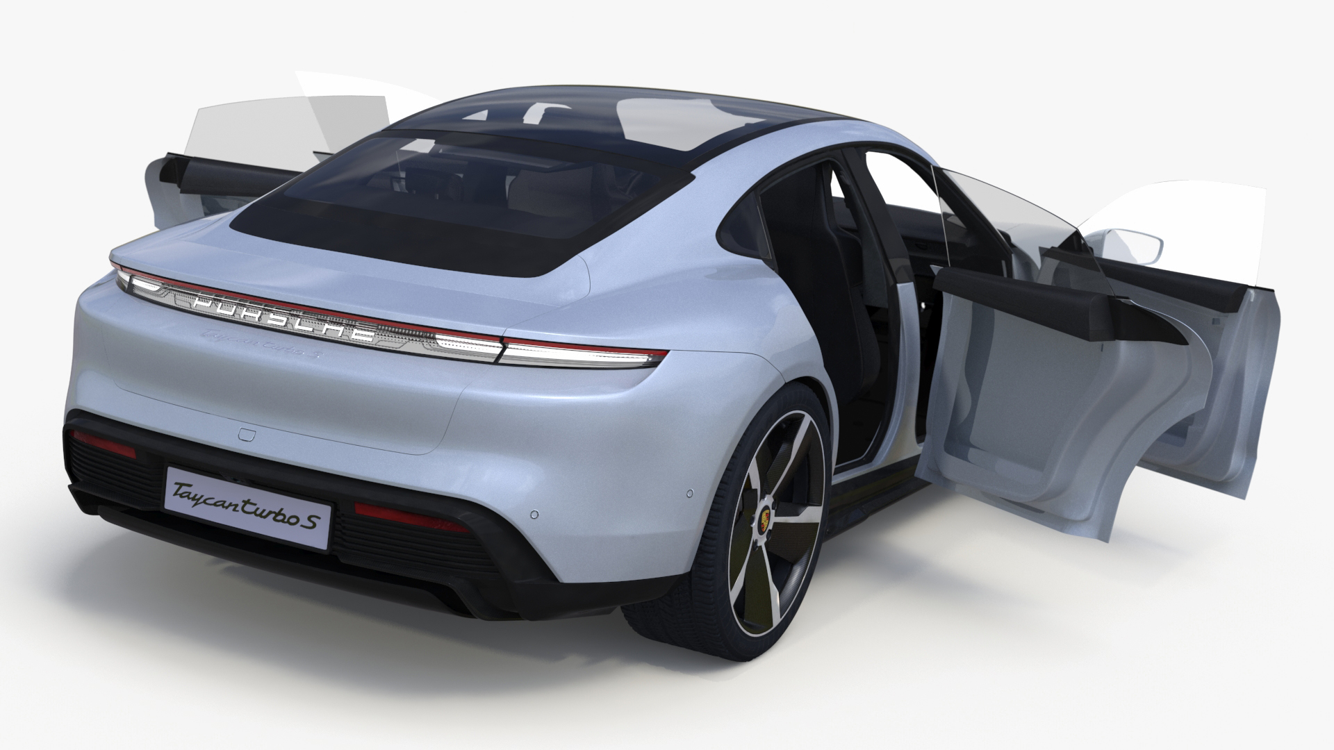 3D model Porsche Taycan Turbo S 2020 Silver Simplified
