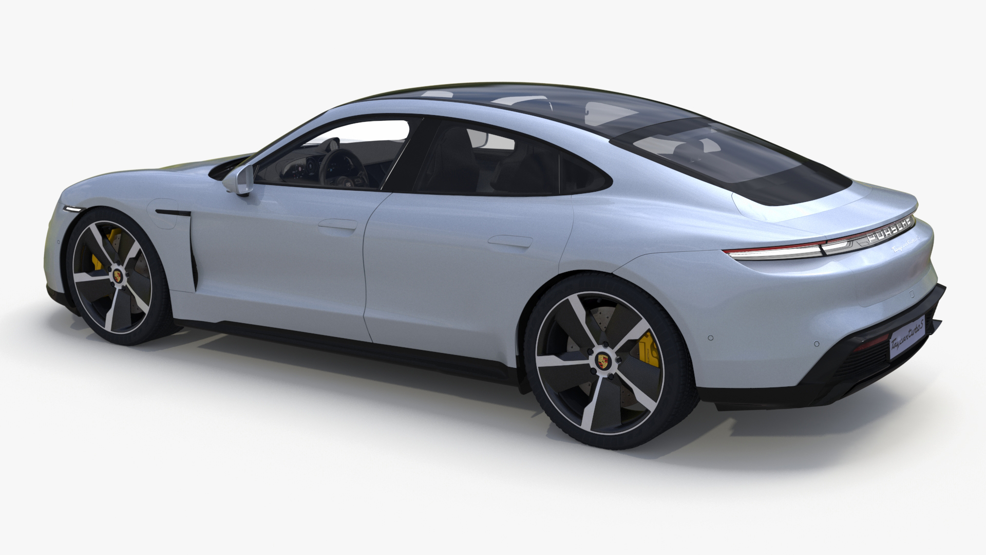 3D model Porsche Taycan Turbo S 2020 Silver Simplified