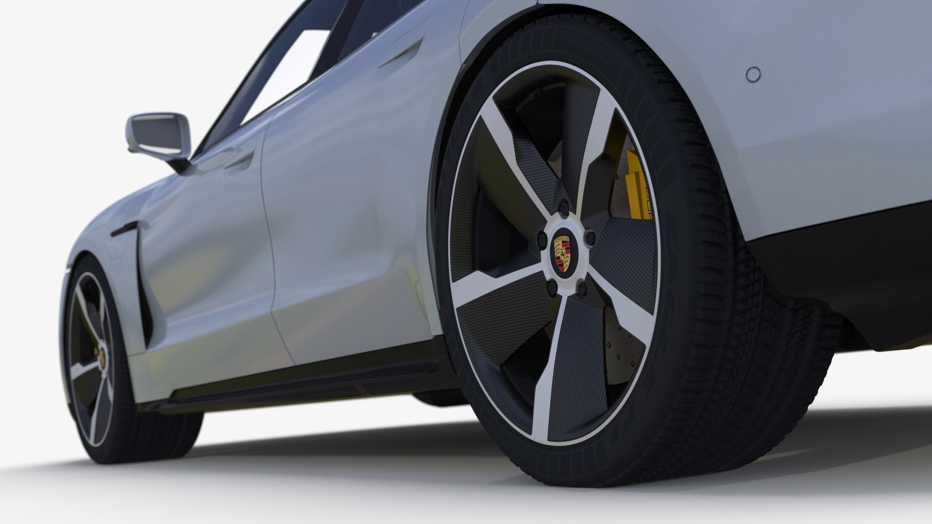 3D model Porsche Taycan Turbo S 2020 Silver Simplified
