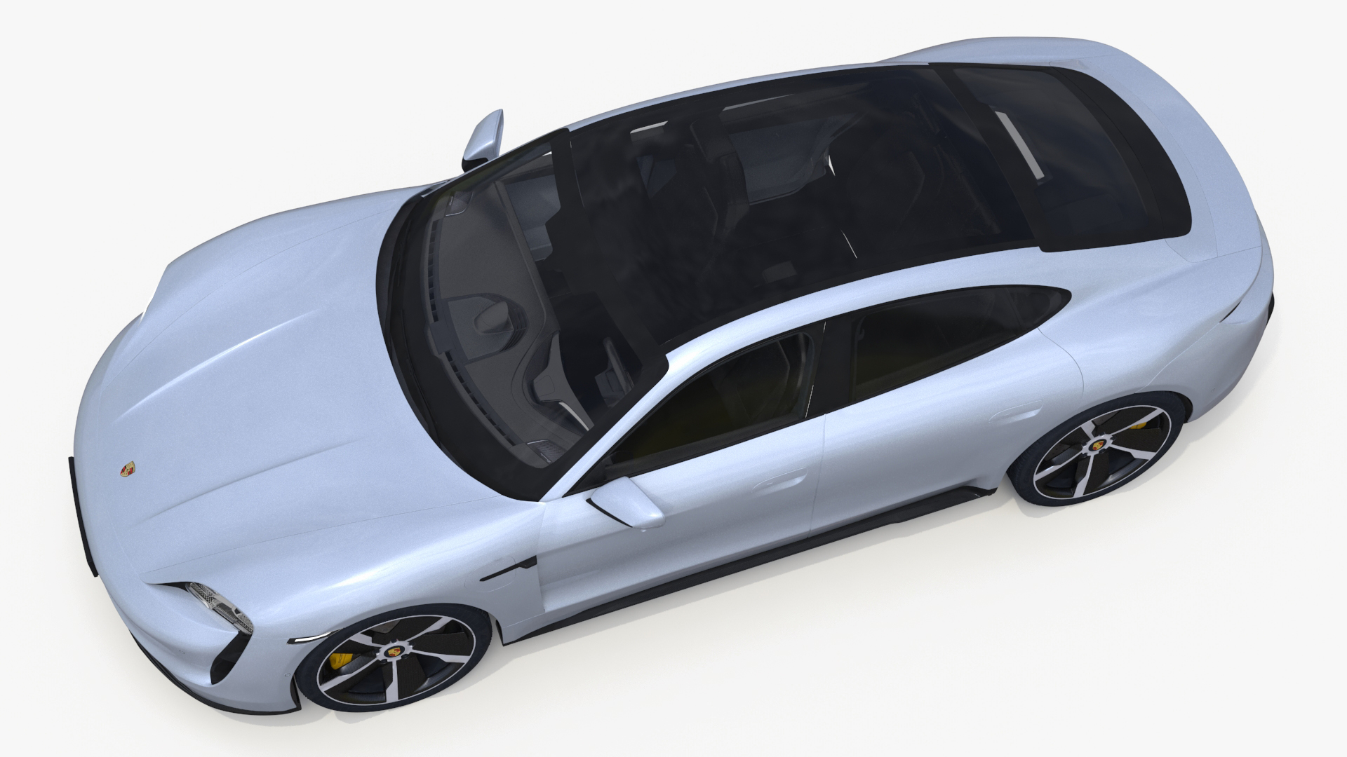3D model Porsche Taycan Turbo S 2020 Silver Simplified