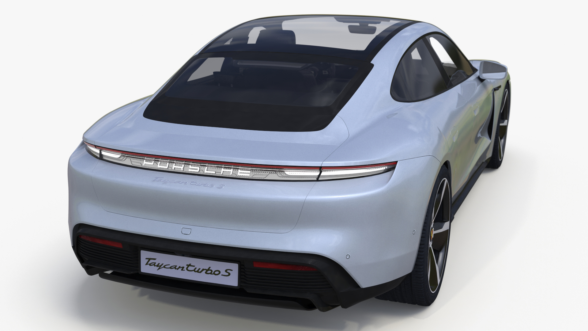 3D model Porsche Taycan Turbo S 2020 Silver Simplified