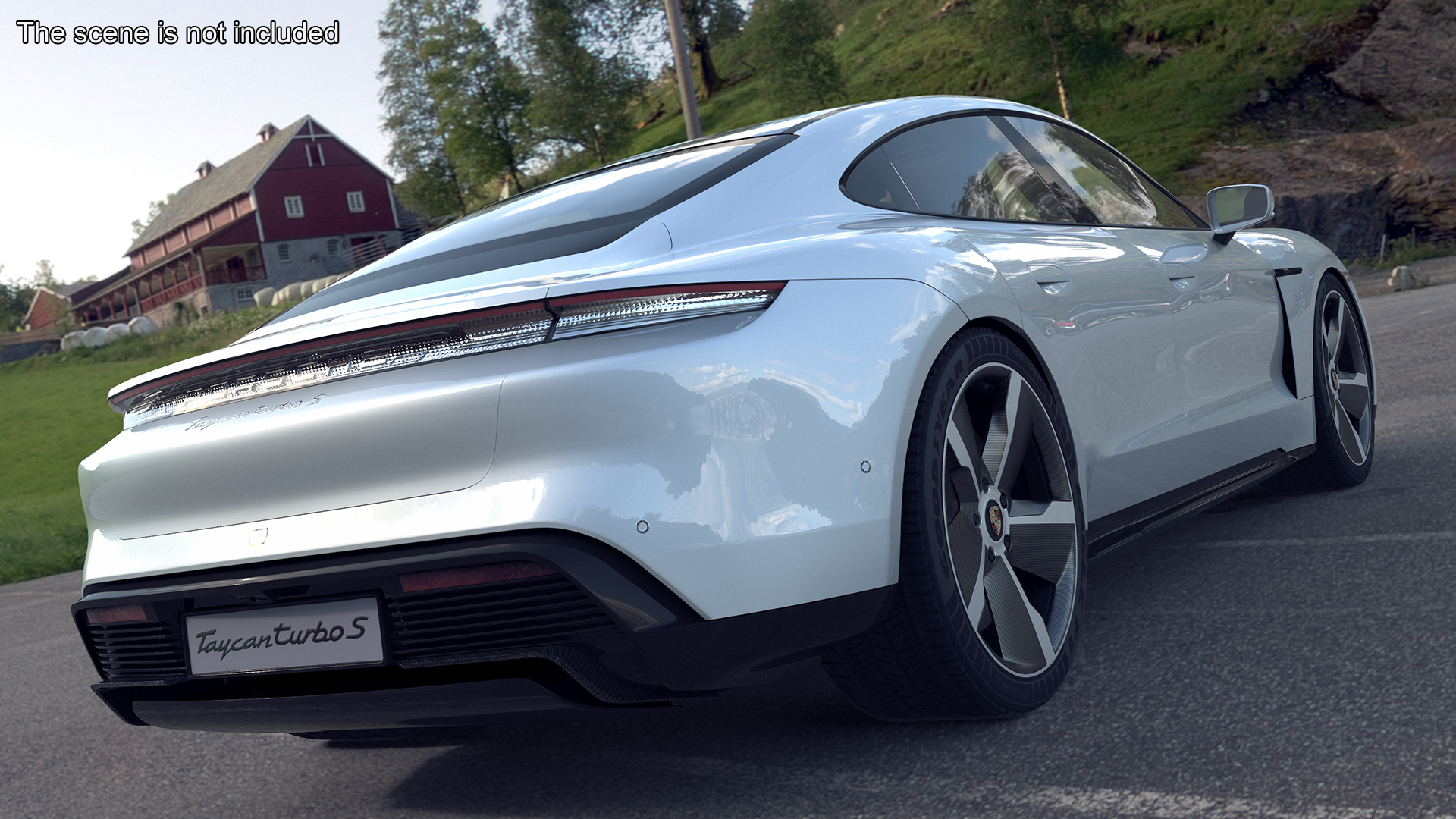 3D model Porsche Taycan Turbo S 2020 Silver Simplified