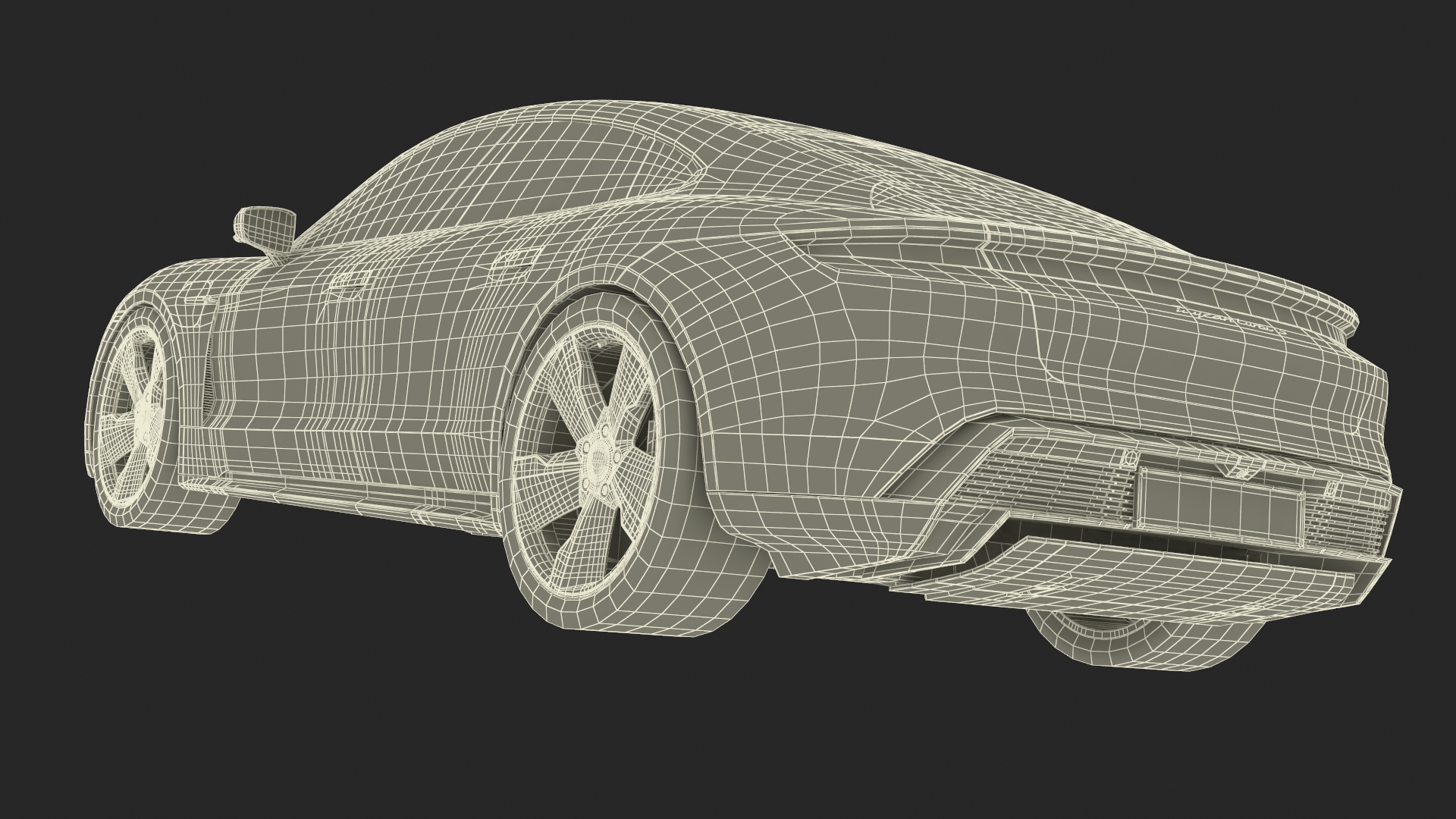 3D model Porsche Taycan Turbo S 2020 Silver Simplified