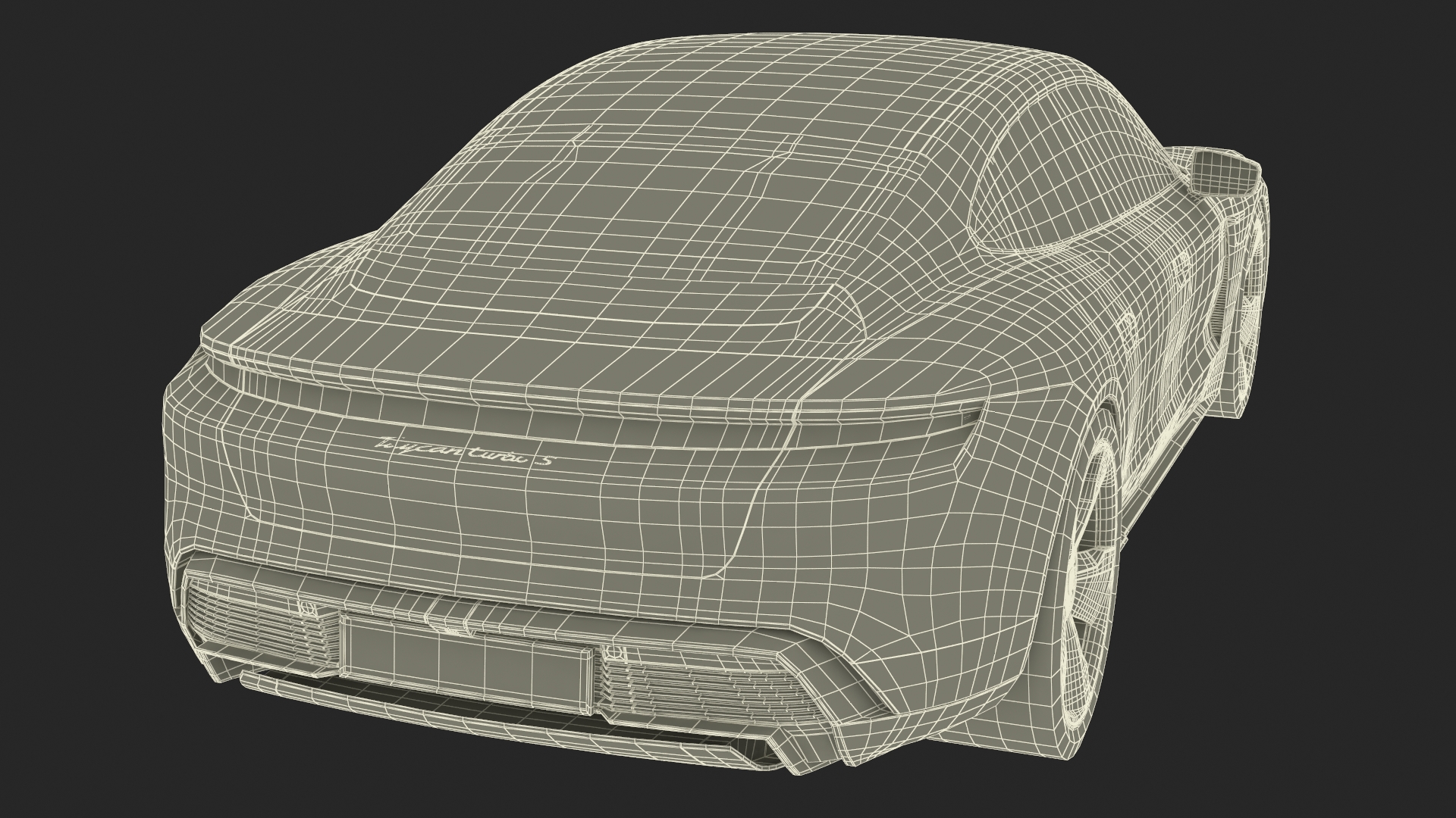 3D model Porsche Taycan Turbo S 2020 Silver Simplified